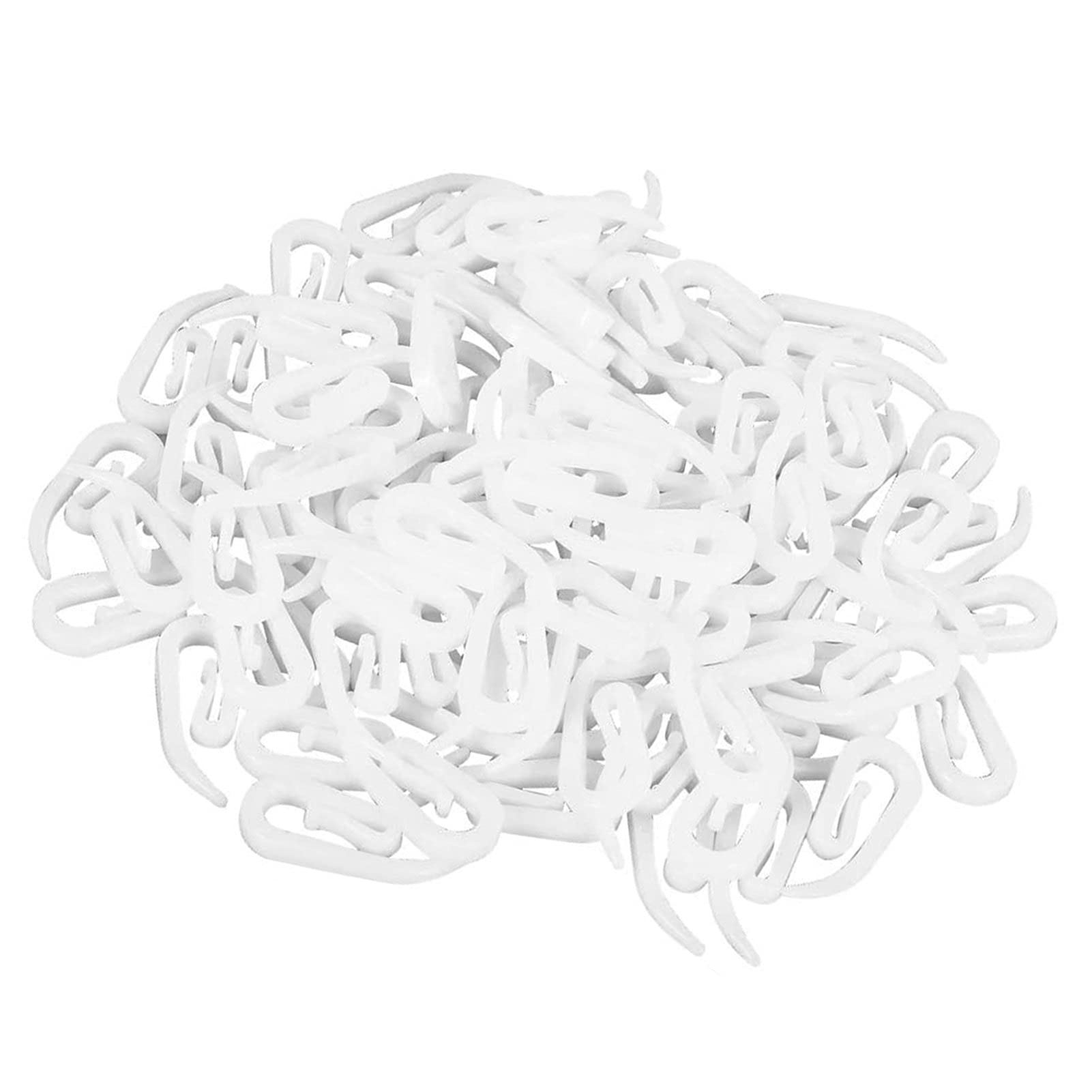 100pcs White Plastic Curtain Hanging Hooks Rings - Durable Window Curtain Hangers for Home, Office & Car - Easy Installation for Sheer, Blackout & Thermal Drapes (White) - Perfect for Living Room, Bedroom & Vehicle Window Treatments