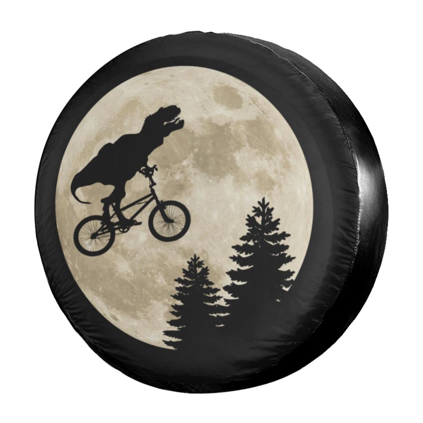 **Foruidea Waterproof Dinosaur Bike Moon Spare Tire Cover - Dust-Proof Wheel Protector for Jeep, Trailer, RV, SUV (Fits 16 Inch Tires) - Perfect for Off-Road Adventures & Camping Trips**
