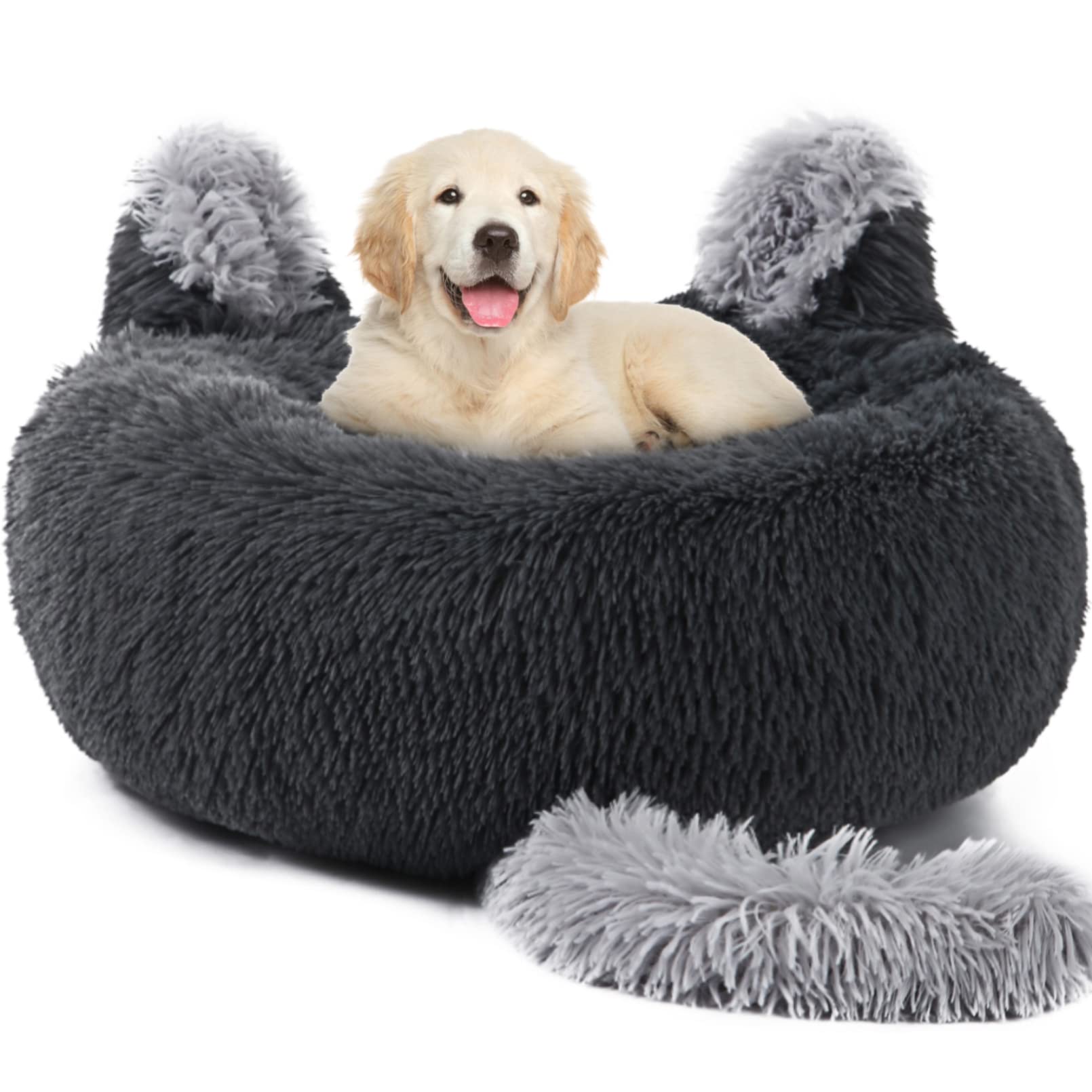 Cozy Fluffy Faux Fur Round Pet Bed - 28