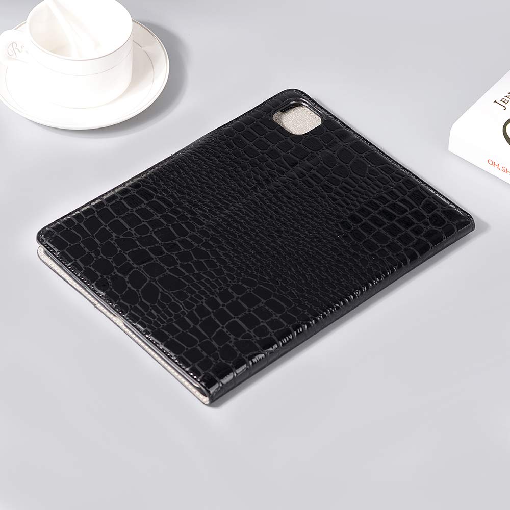 Premium Crocodile-Pattern Synthetic Leather iPad Pro 11-inch Case (6th/5th/4th/3rd Gen) & iPad Air 10.9-inch Case (6th/5th/4th Gen) - Folio Smart Cover with Auto Sleep/Wake, Card Slots & Apple Pencil Holder - Elegant Black for Women - Perfect for Work, Travel & Daily Use