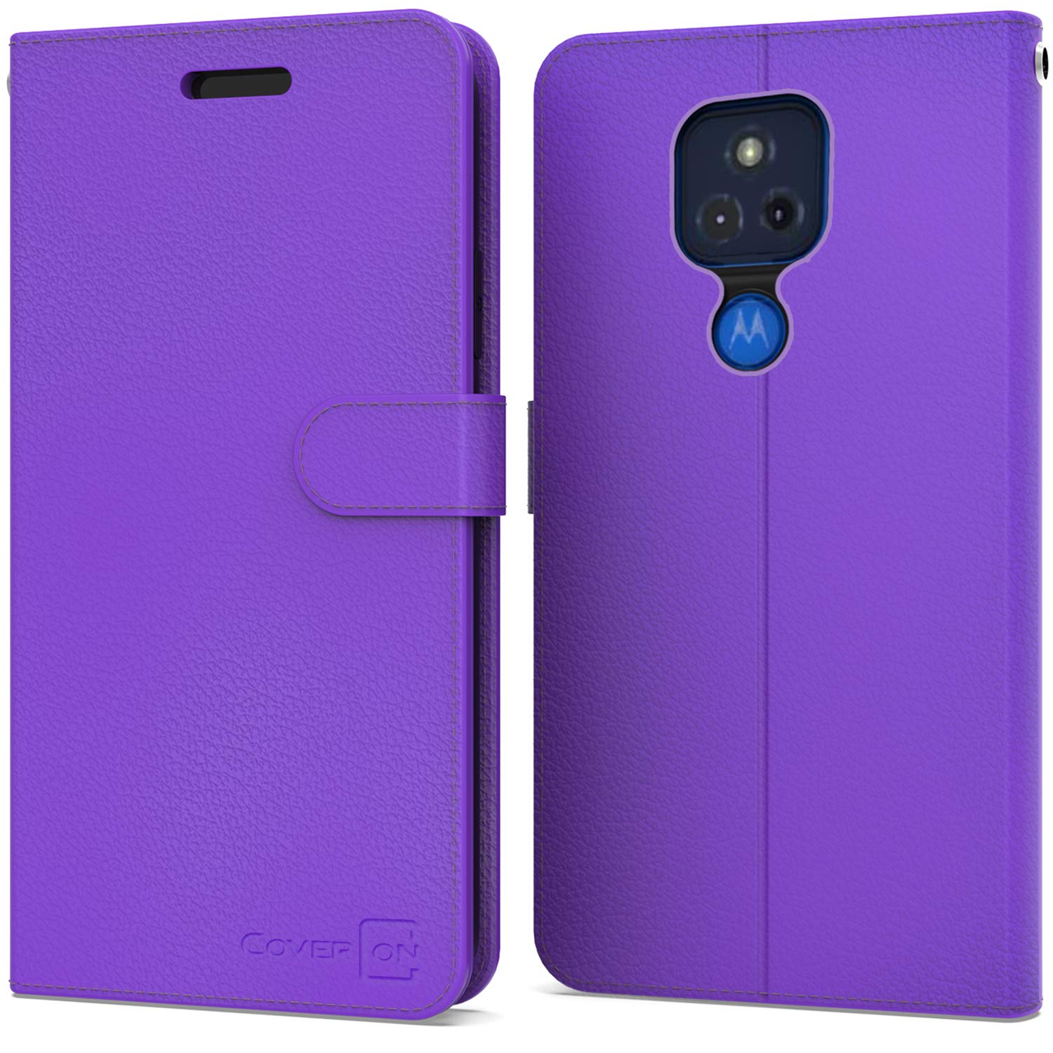RFID Blocking PU Leather Flip Folio Stand Phone Case for Motorola Moto G Play 2021 | Wallet Pouch with Card Slots | Purple Protective Cover - Perfect for Daily Use, Travel & Business Meetings
