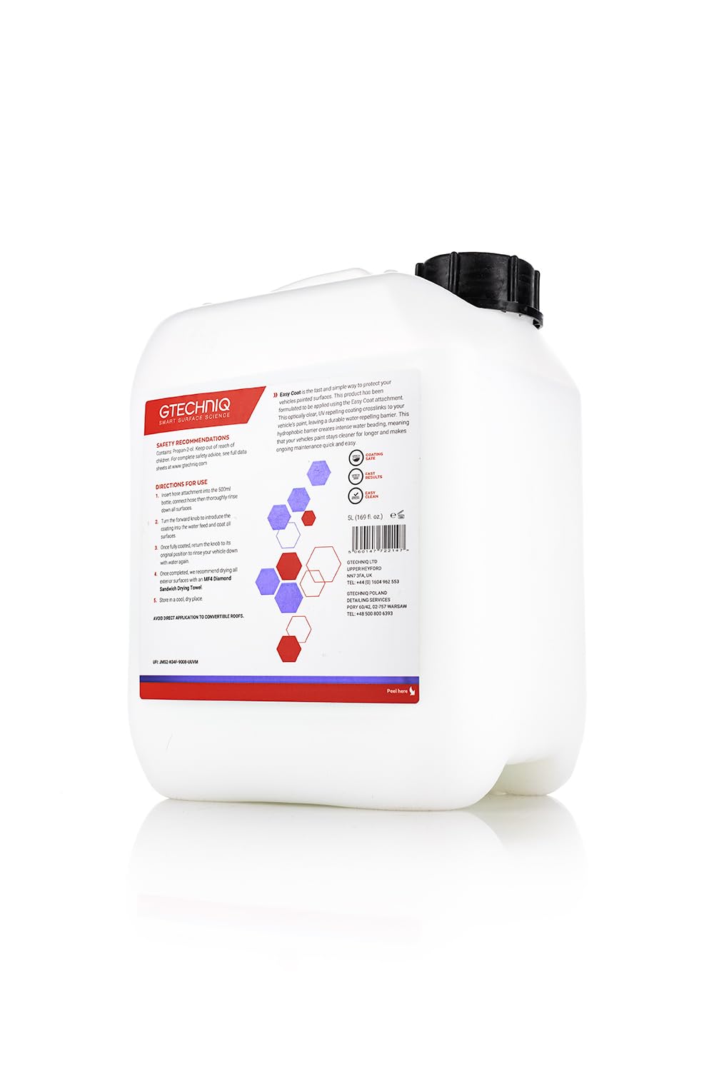 Gtechniq Easy Coat Refill - 5L Long-Lasting Car Coating (Up to 3 Months Protection) | Quick Application for Auto Paint & Glass | UV, Chemical & Weather Resistant | Perfect for Daily Drivers, Show Cars & Fleet Vehicles