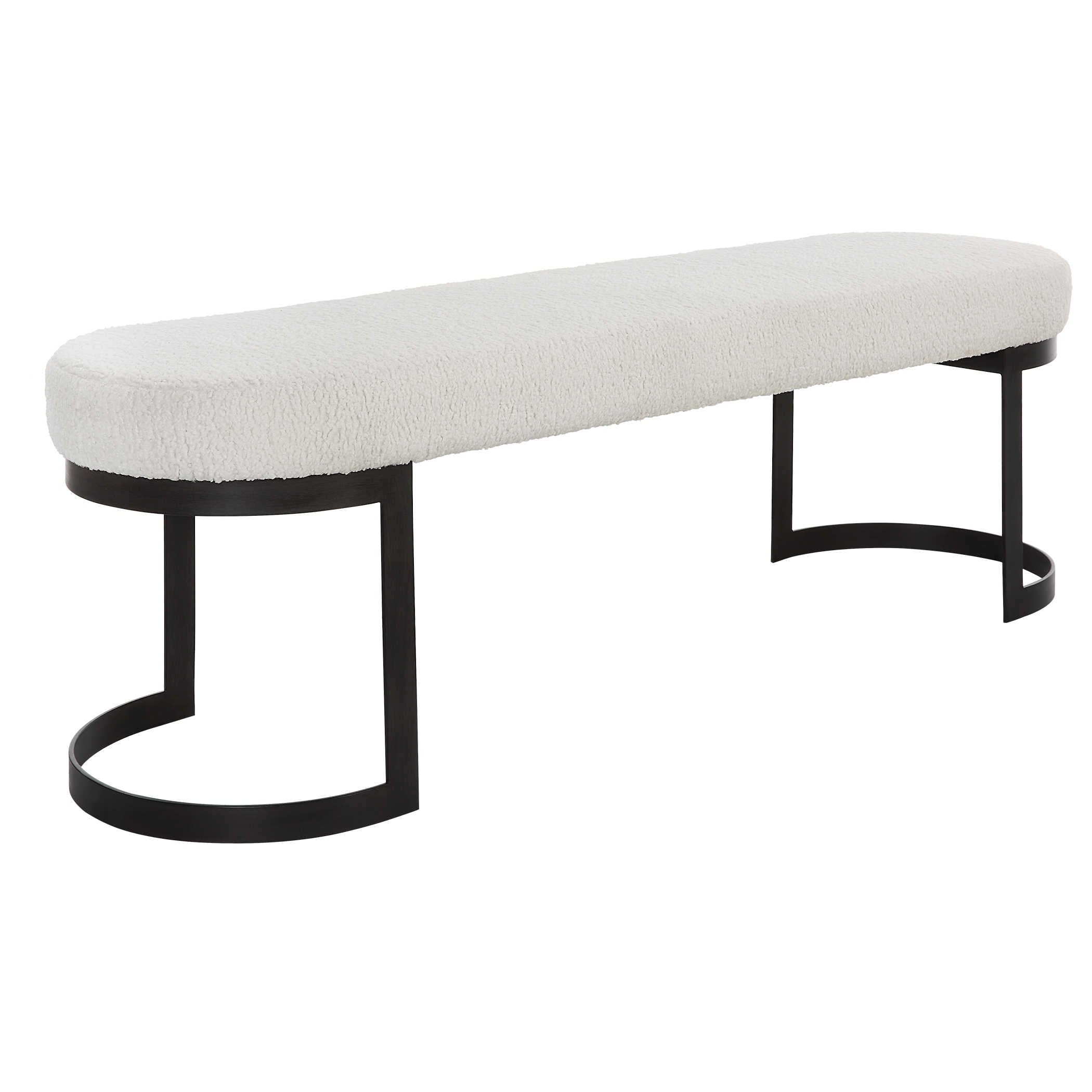 White Living Room Bench - Modern Upholstered Storage Ottoman for Small Spaces | Perfect for Entryway, Bedroom & Living Room Decor