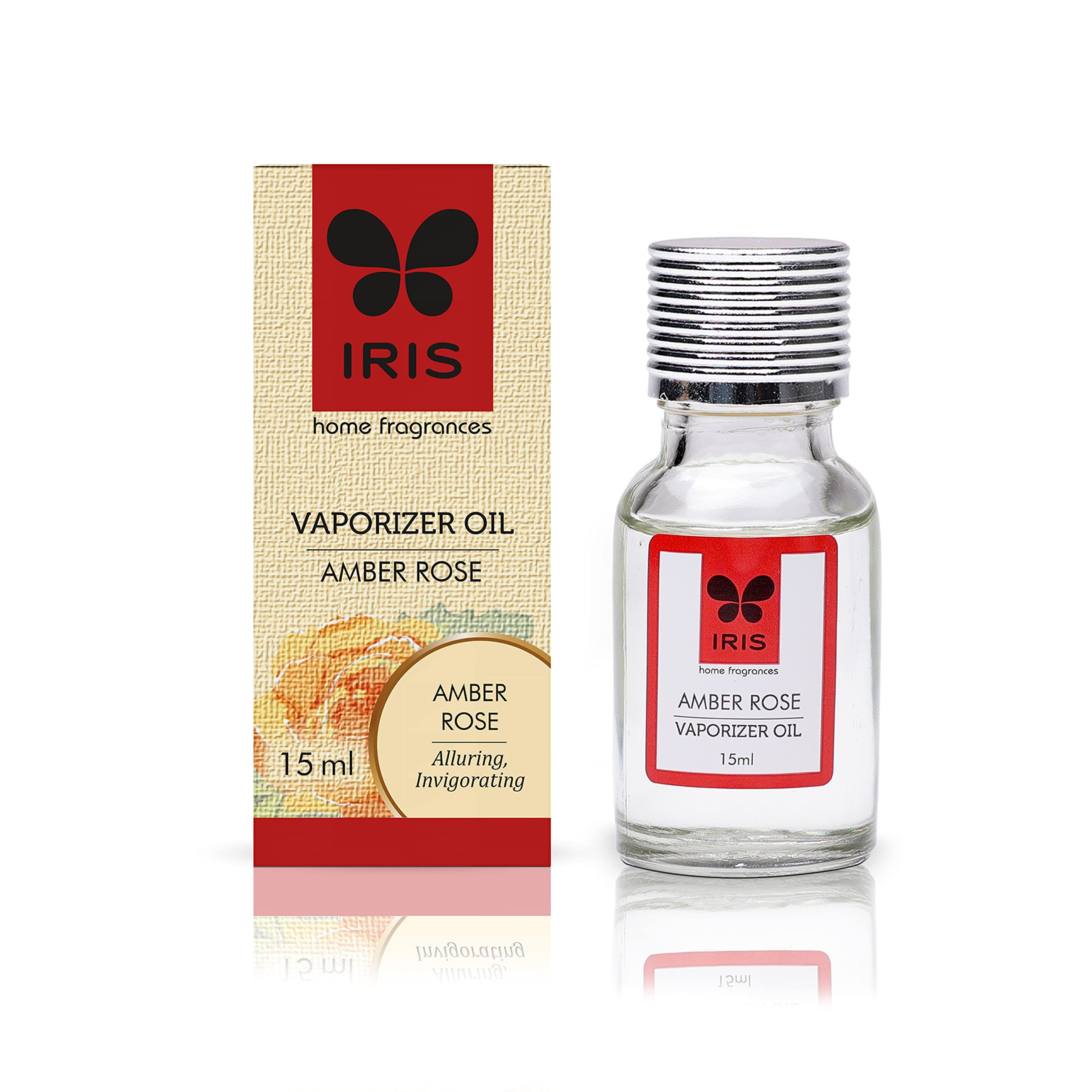 IRIS Amber Rose 15ml Essential Oil for Diffusers & Oil Burners - Premium Aromatherapy Fragrance Oil for Relaxation, Stress Relief & Mood Enhancement - Perfect for Home, Office & Spa Use