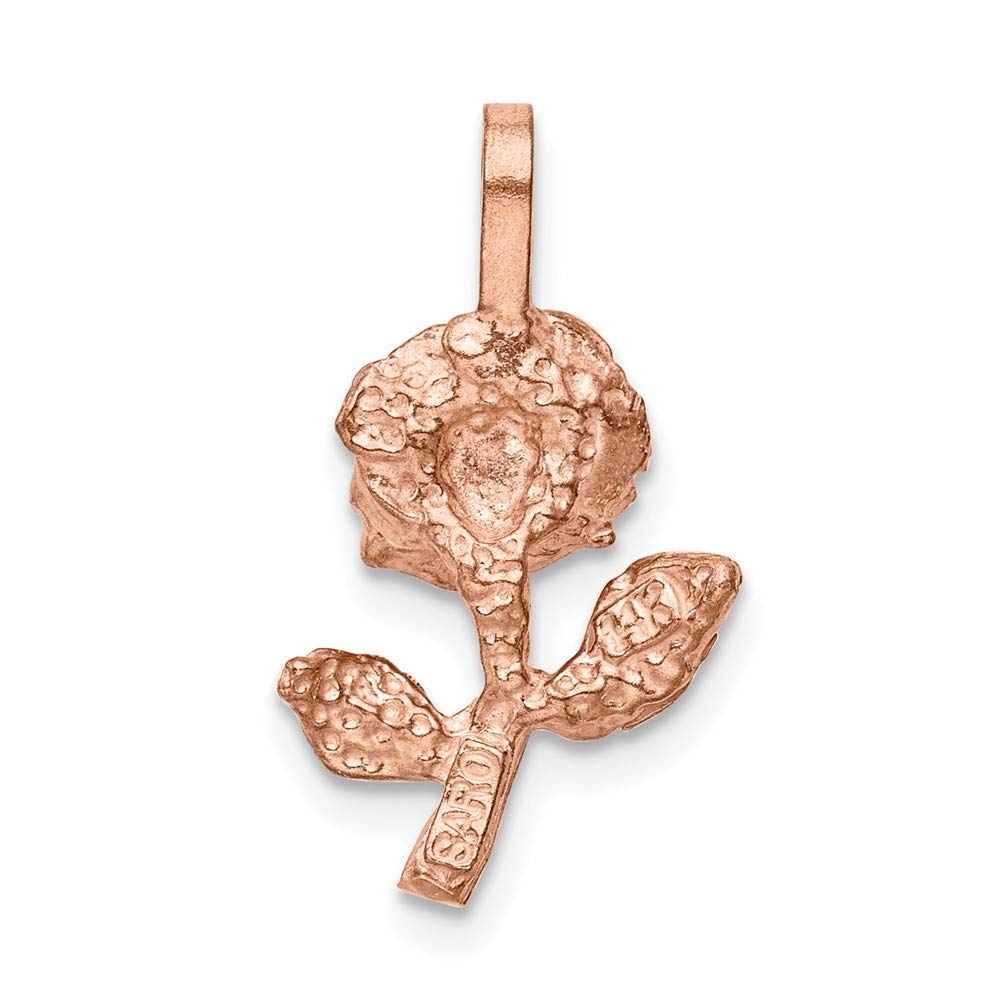 14K Solid Rose Gold Charm Pendant - 21mm x 11mm Elegant Jewelry for Necklace, Gift & Special Occasions