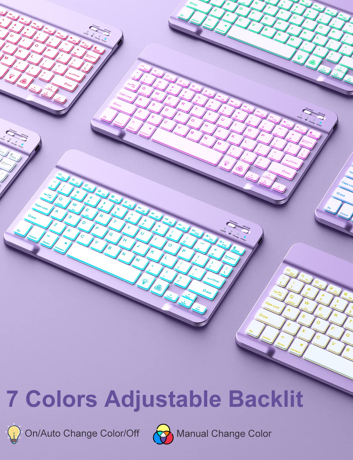 Hamile Wireless Backlit Keyboard Case for iPad 9th/8th/7th Gen 10.2