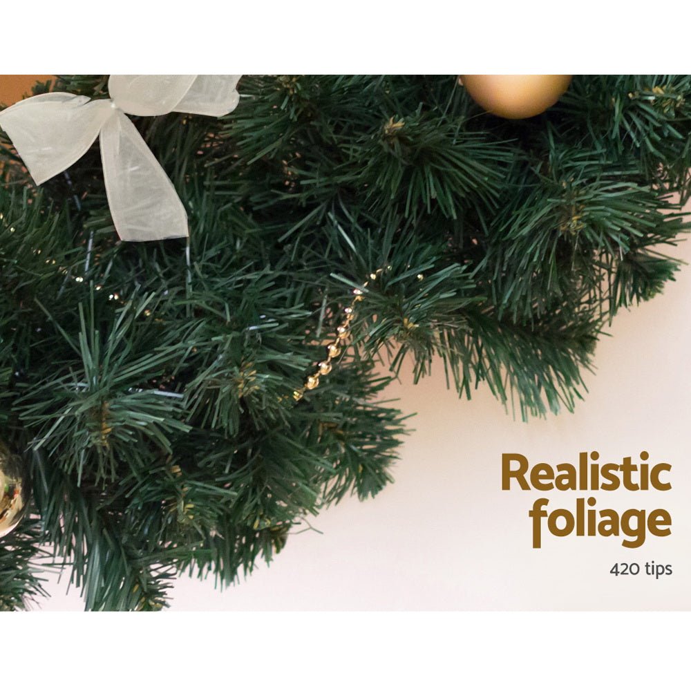 1.8M Green Christmas Garland - Xmas Tree Decoration for Holiday Home & Party Decor | Perfect for Fireplace, Staircase, and Christmas Tree Decoration