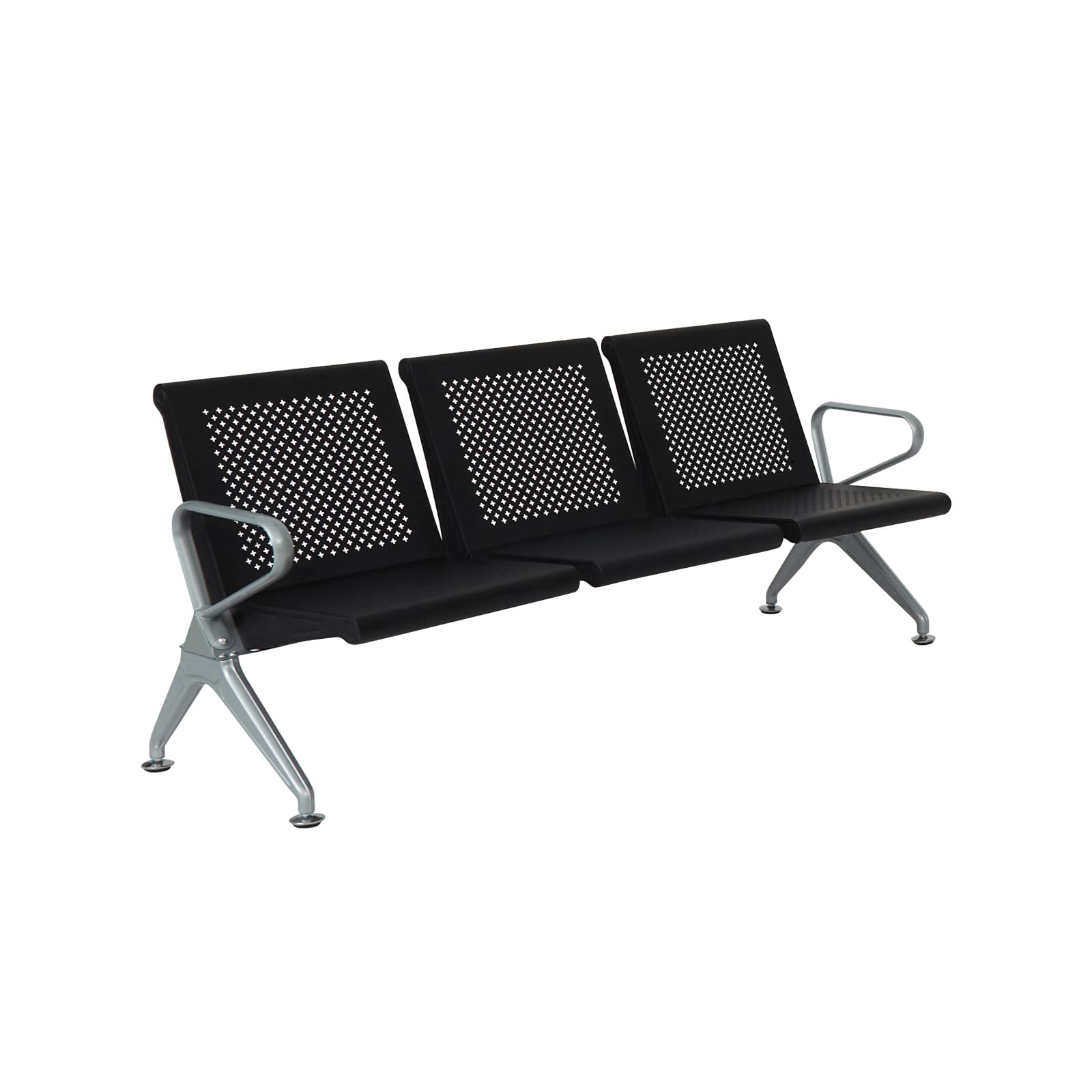 Kinfant 3-Seat Waiting Room Chairs - Comfortable Reception Bench for Office, Airport, Bank, Hospital, Salon & Conference Room - Perfect for Guest Seating in High-Traffic Areas
