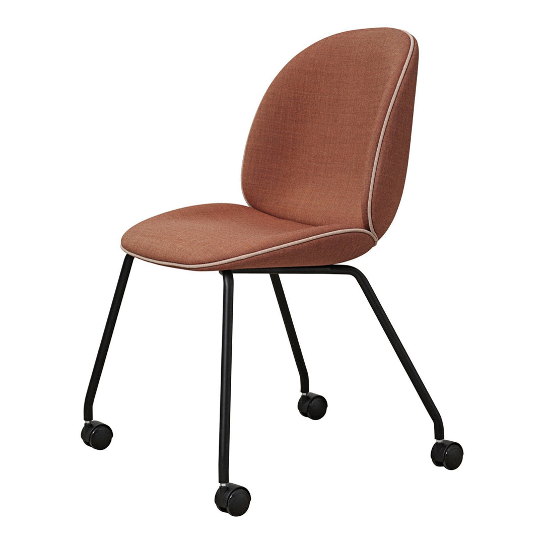 Ergonomic Beetle Meeting Chair with 4 Legs & Casters - Fully Upholstered Office Chair for Conference Rooms, Home Offices & Workspaces