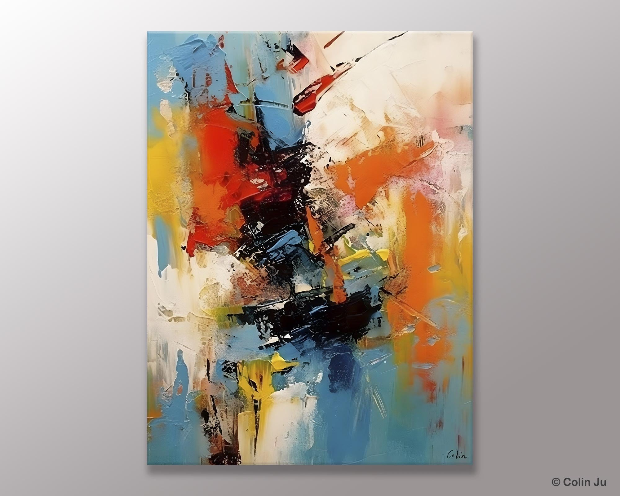 Hand Painted Acrylic Canvas Art - Modern Contemporary Wall Decor - Original Abstract Painting for Living Room & Dining Room - Perfect for Home Decor & Office Wall Art