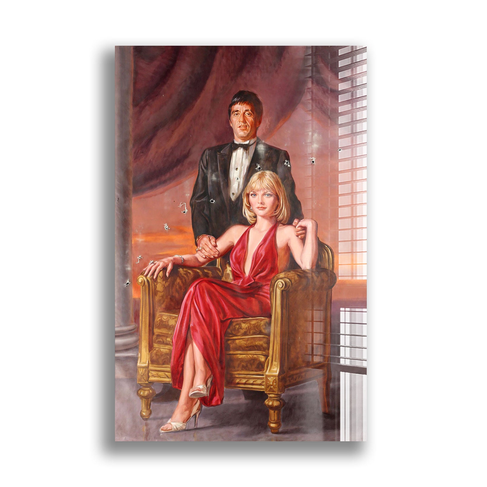 Scarface Tony Montana & Elvira Hancock Movie Poster - Wall Art Decor for Home, Office, or Movie Theater - Perfect Gift for Scarface Fans