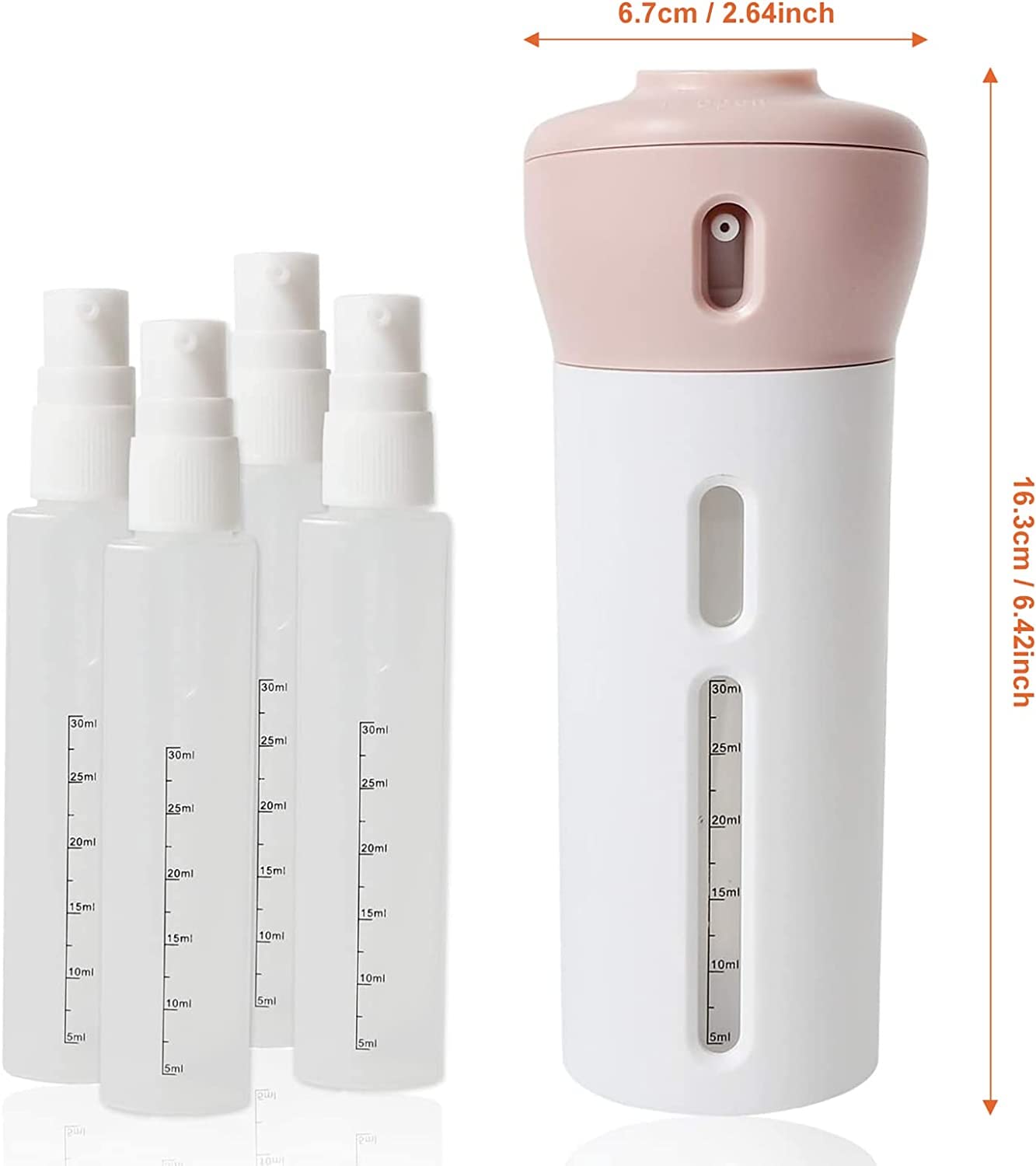 Slyford ABS 4-in-1 Travel Shampoo Lotion Gel Dispenser Set - 4x 40ml Leak-Proof Cosmetic Pump Bottles for Shampoo, Conditioner, Body Wash & Lotion (Multi-Color) - Perfect for Gym, Travel, Camping & Home Bathroom Organization