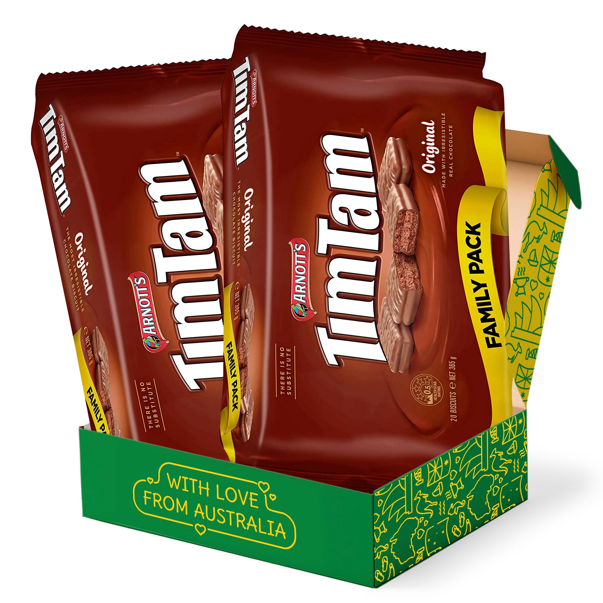 Original Tim Tam Chocolate Biscuits (2 Pack, 40 Pieces) - Authentic Australian Snacks & Gift Box - Perfect for Gifting, Parties & Coffee Time - Shipped from Australia