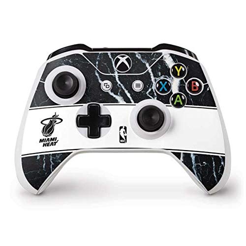 Officially Licensed NBA Miami Heat Marble Gaming Skin Decal for Xbox One S Controller - Custom Protective Cover for Gamers & Sports Fans