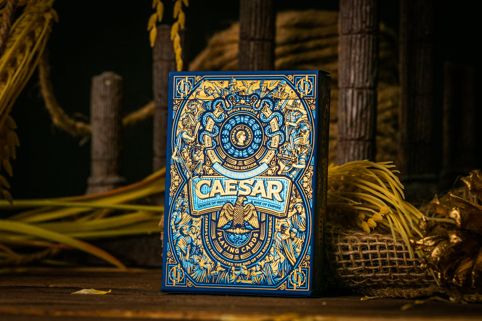 Premium Blue Caesar Playing Cards - Classic Design for Poker, Blackjack & Magic Tricks | Ideal for Game Nights, Casino Parties & Cardistry
