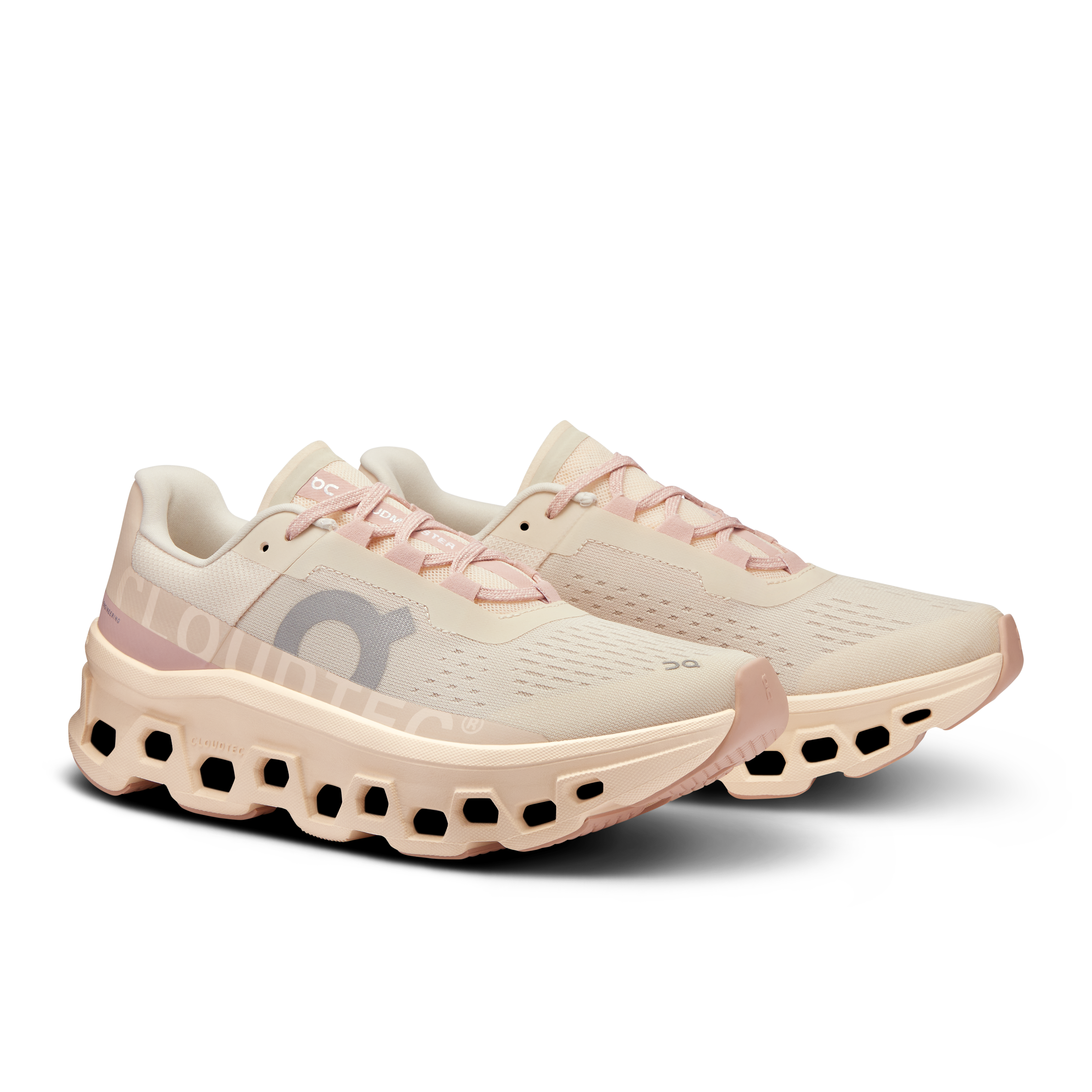 On Running Women's Cloudmonster Running Shoes - Moon/Fawn Color | Lightweight Cushioned Sneakers for Jogging, Gym Workouts & Everyday Wear