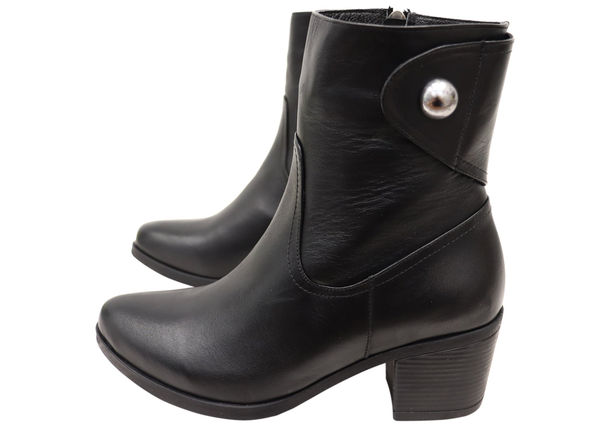 Orizonte Nalini Women's Comfortable Leather Boots - European Style Ankle Boots for Work, Casual Wear & Fall Fashion