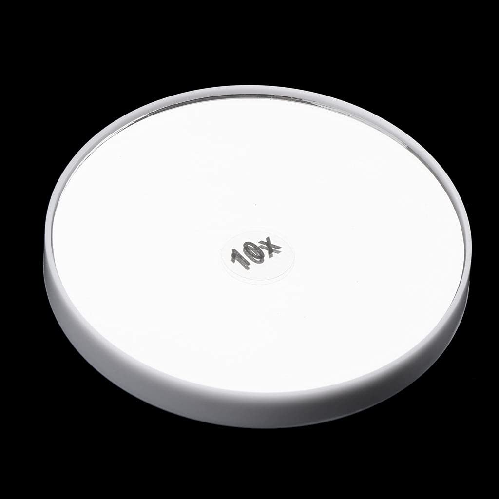 Milageto 10x Magnified Suction Cup Makeup Mirror - White | Hands-Free Vanity Mirror for Bathroom, Bedroom & Travel | Fogless Shaving & Cosmetic Mirror with Strong Suction