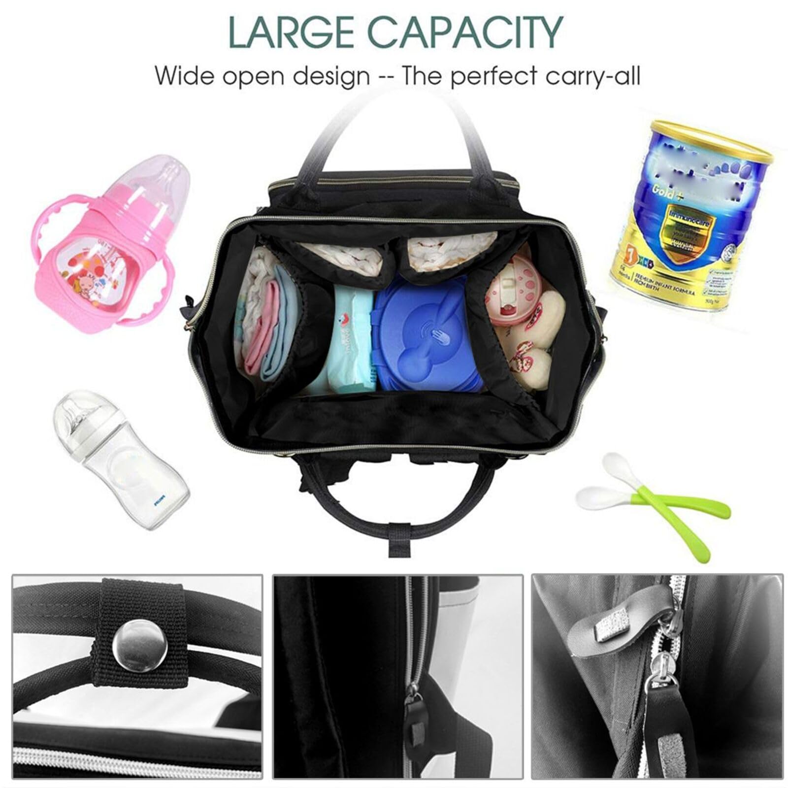 **JTRKN Large Capacity Diaper Backpack for Moms - Shih Tzu Dog Print, Unisex Multi-Function Travel Backpack for Outdoor, Hiking & Daily Use - Black One Size Daypack**