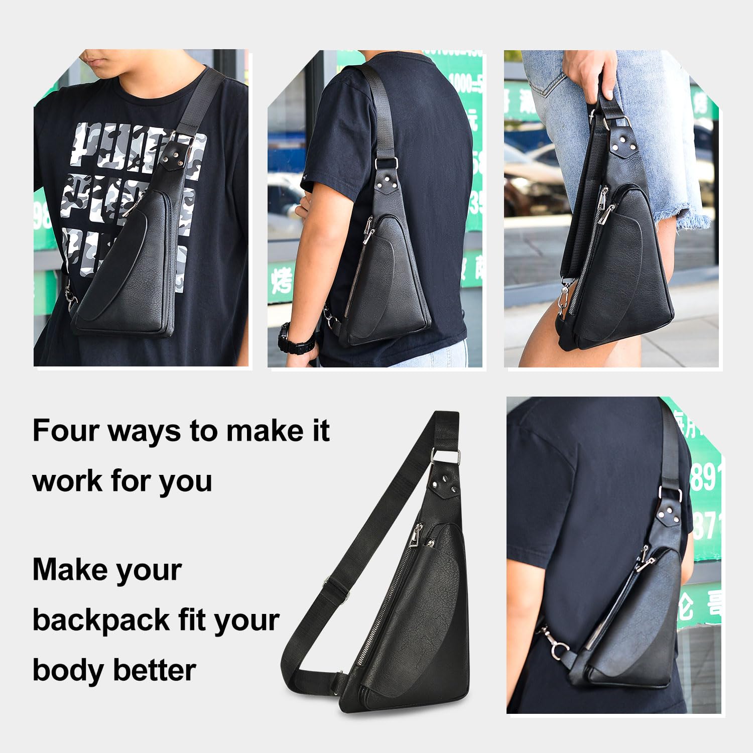 Premium Men's Leather Crossbody Sling Bag - Anti-Theft Lightweight Shoulder Bag for Business, Travel & Outdoor Activities | Perfect for Work Commute, Hiking, Camping & Daily Use
