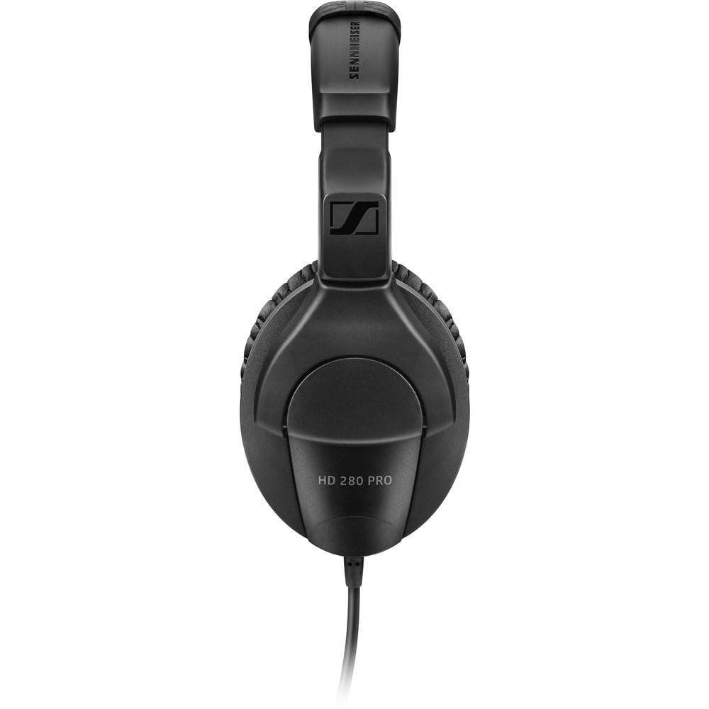 Sennheiser HD 280 Pro Closed-Back Studio Monitor Headphones with Carrying Case & Cleaning Cloth - Professional Audio Monitoring, DJing, Podcasting & Home Recording