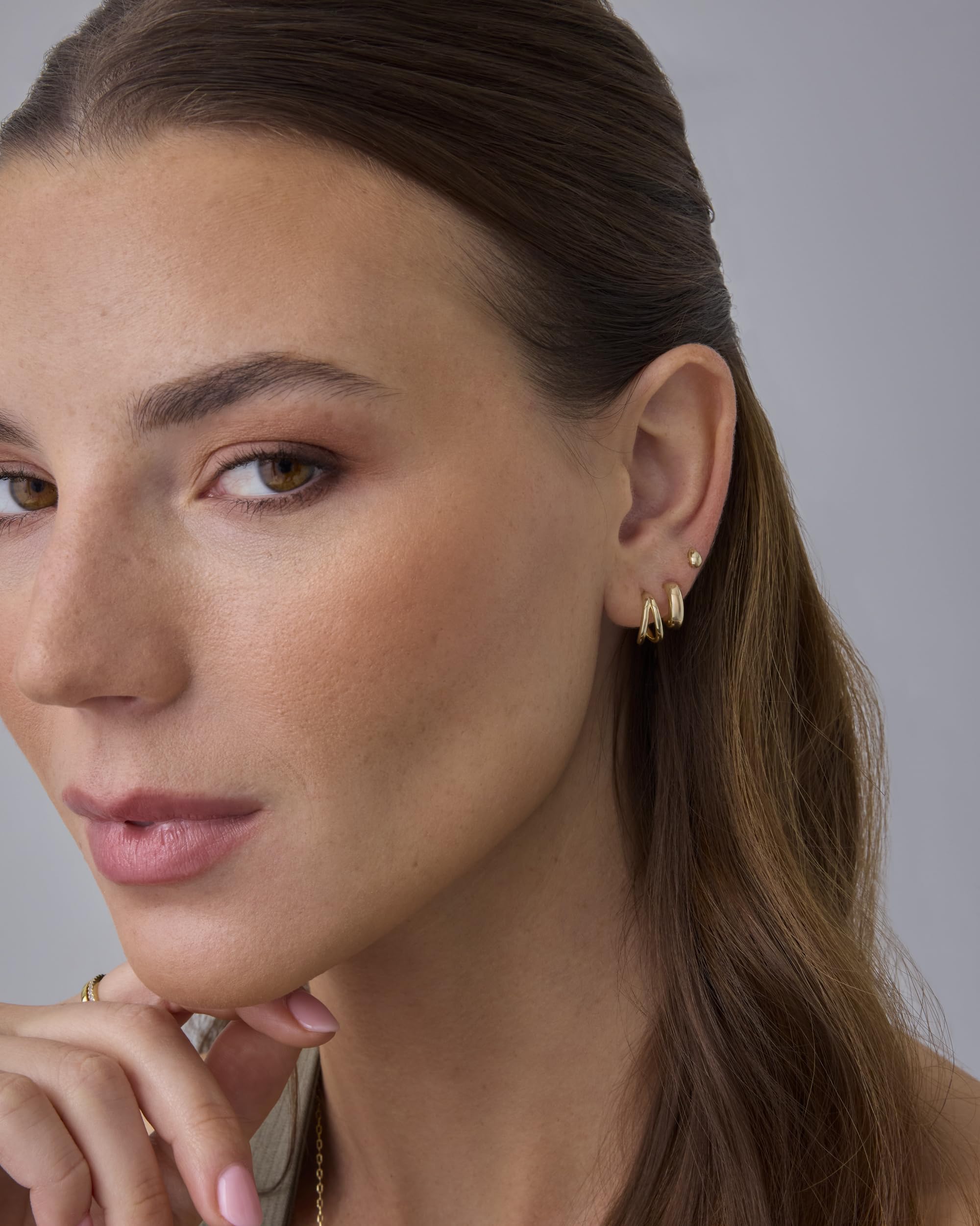 PAVOI 14K-18K Gold Plated Sterling Silver Small Hoop Earrings for Women - 3 Pairs Cubic Zirconia Rope Teardrop Huggie Earrings Set | Elegant Everyday Wear, Party Jewelry & Gift for Her