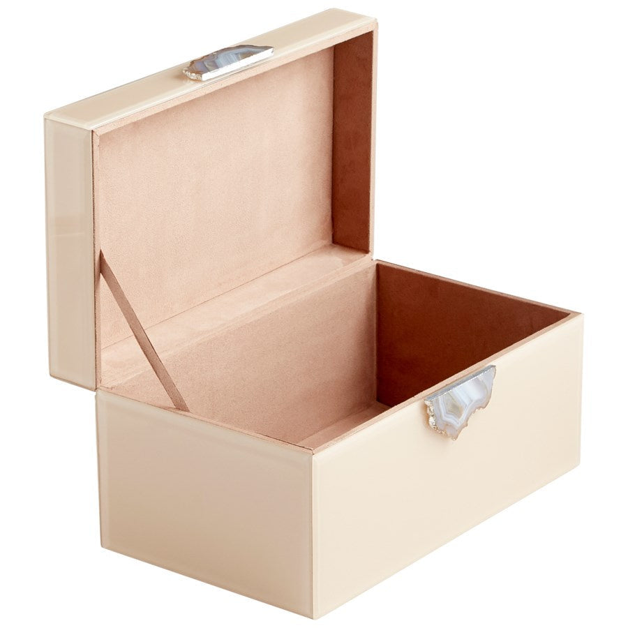 Cyan Design 10744 Bijou Container - Large Beige Decorative Storage Box for Home Organization, Living Room & Bedroom Decor