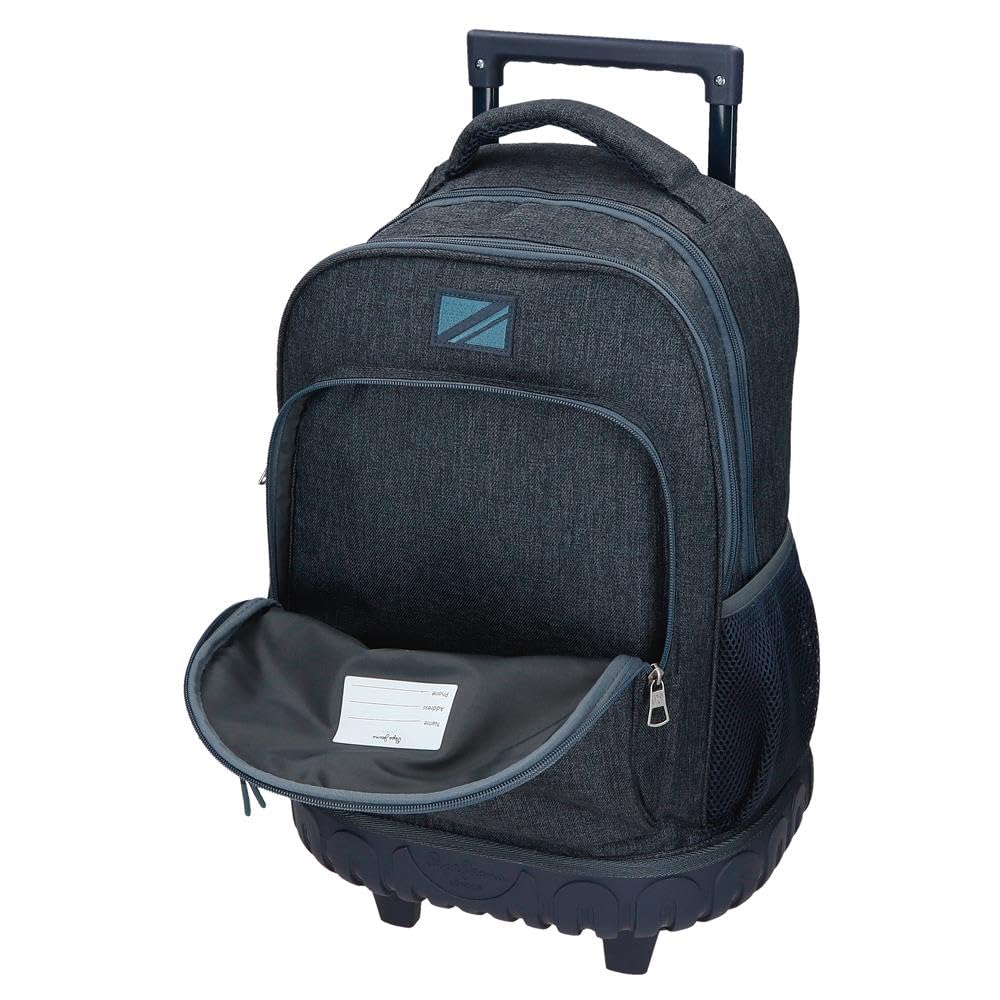 Pepe Jeans Edmon School Backpack 33 x 44 x 21 cm - 28.9L Polyester Blue Bookbag for Students & Teens - Perfect for School, College, Travel & Daily Use