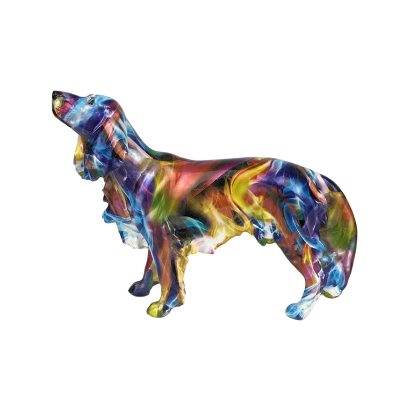 Colorful Dachshund Dog Statue - Modern Graffiti Art Home Decor Sculpture for Living Room, Bedroom & Office | Unique Stand Artwork Gift for Dog Lovers | Perfect for Housewarming, Birthday & Christmas Gifts