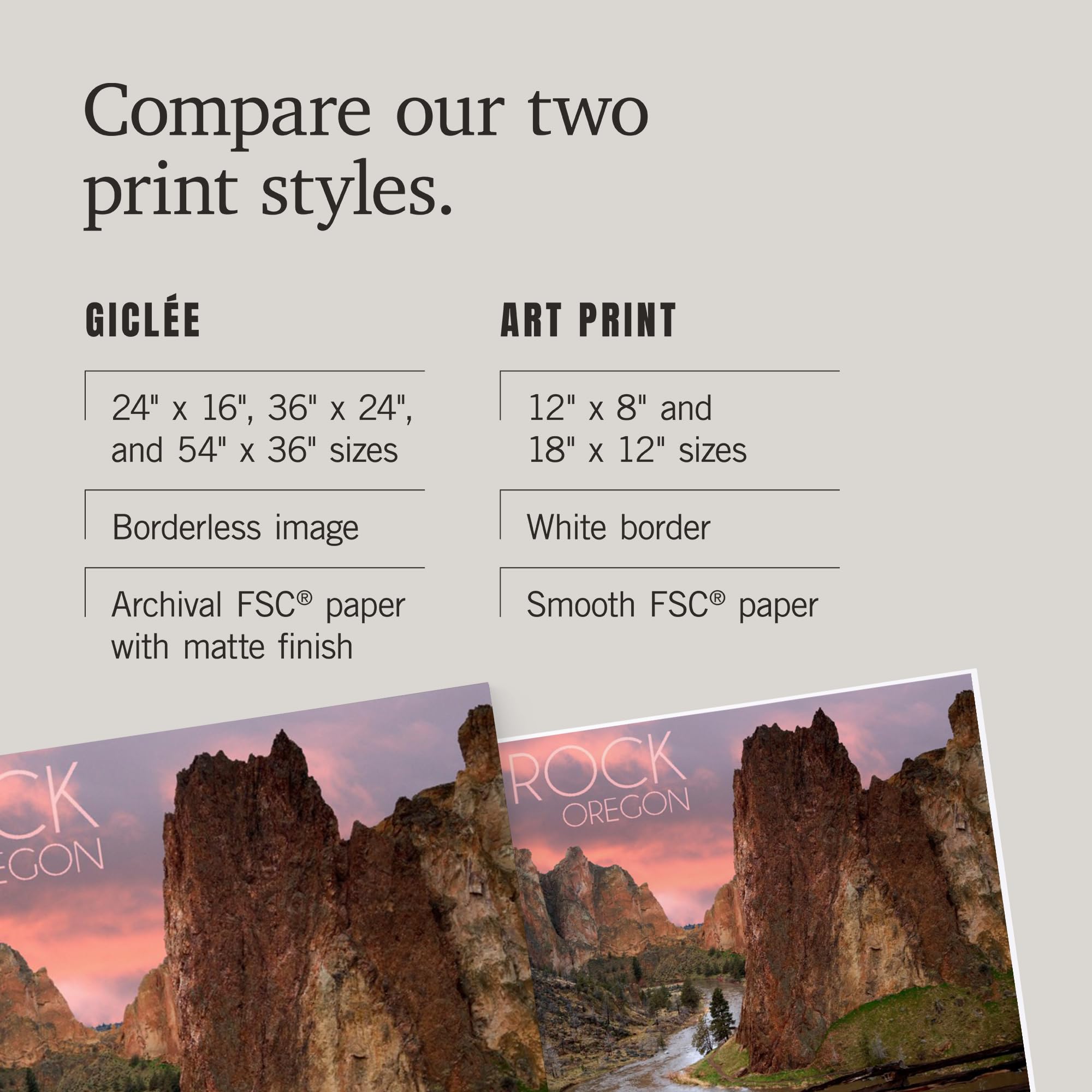 Lantern Press 16x24 Inch Giclee Art Print Wall Decor - Oregon Smith Rock Landscape Painting - Perfect for Living Room, Bedroom & Office Decor