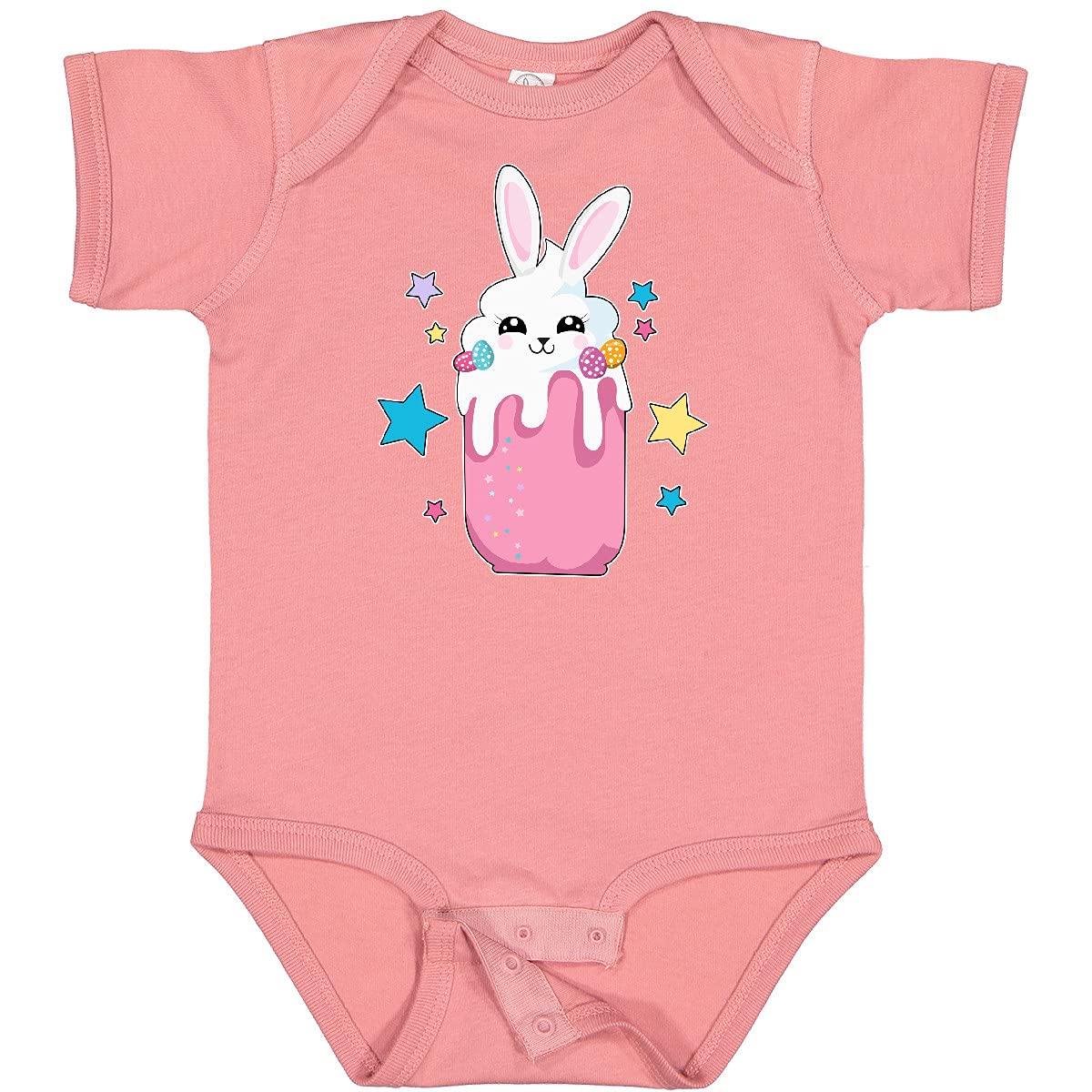 Inktastic Easter Strawberry Bunny Drinking with Stars Baby Bodysuit - Cute Easter Outfit for Infants & Toddlers - Perfect for Easter Photos, Family Gatherings & Holiday Celebrations