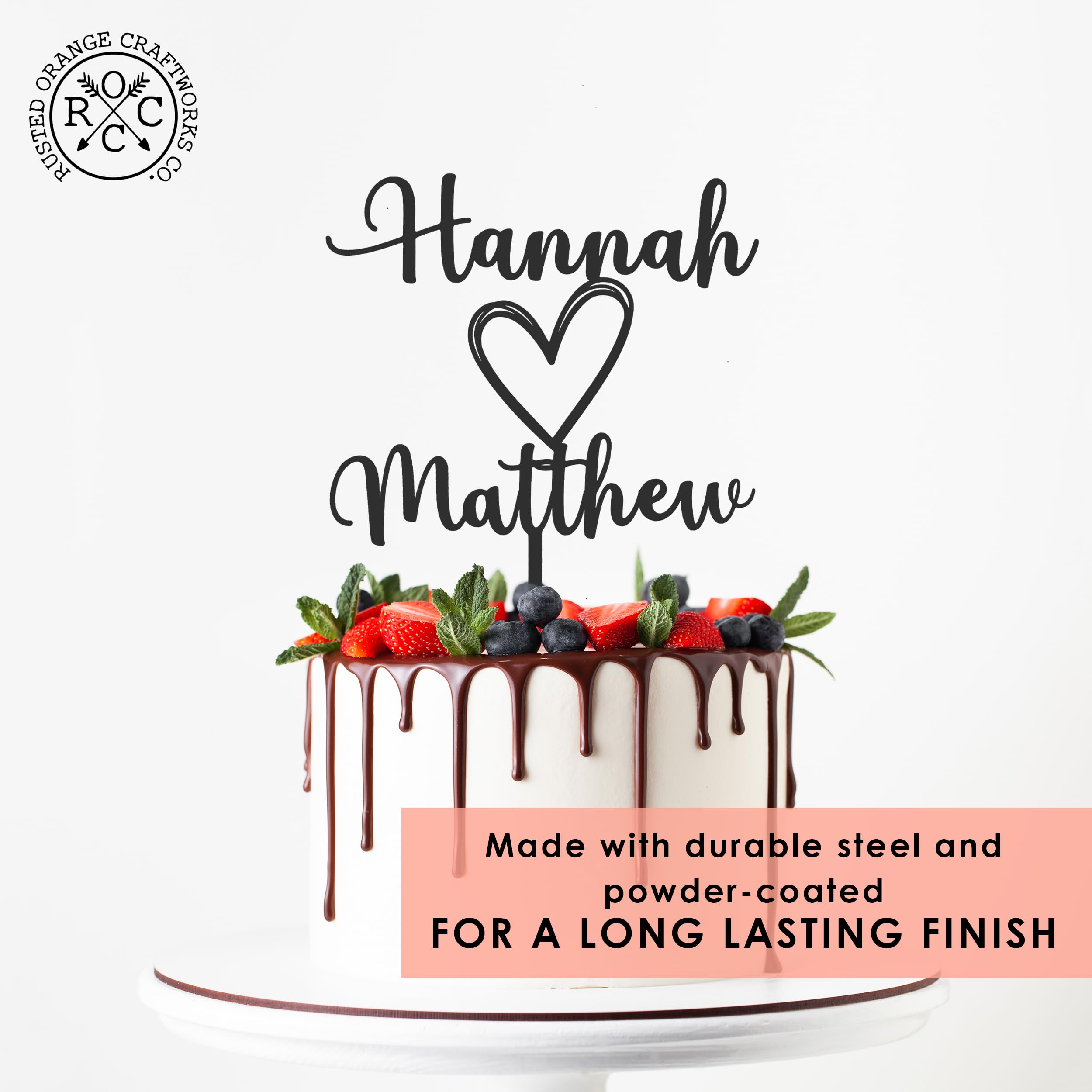 4 Inch Personalized Wedding Cake Topper for Couples - Custom Wedding Cake Decorations for Reception, Anniversary & Special Events - Perfect for Wedding Cakes, Anniversary Cakes & Romantic Celebrations