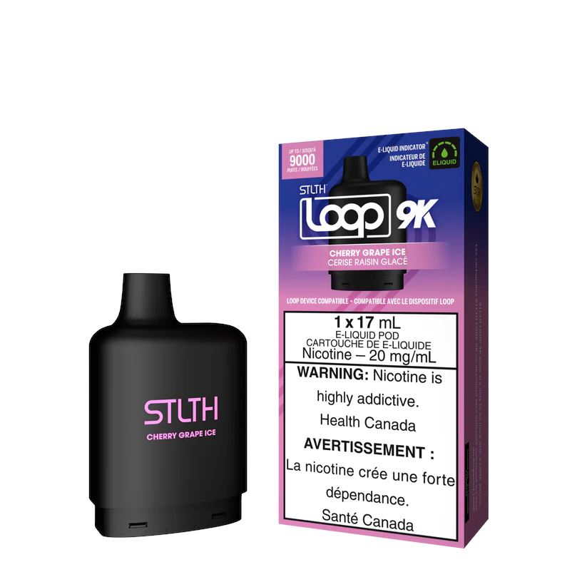 Cherry Grape Ice STLTH Loop 9K Disposable Vape - Refreshing Fruit Flavor for All-Day Vaping | Perfect for Travel, Work & Social Relaxation