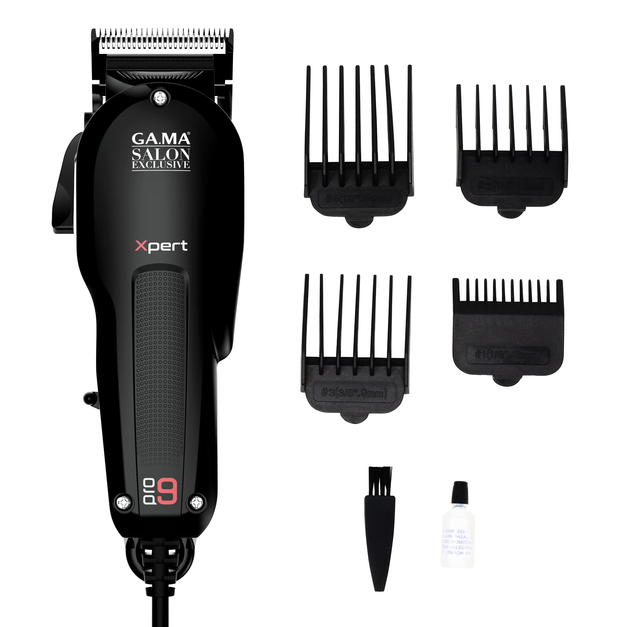 GA.MA ITALY PROFESSIONAL Salon Hair Clippers - Pro 9 Xpert for Barbers & Stylists - Ultra Sharp Blades for Smooth Haircuts at Home & Salon Use