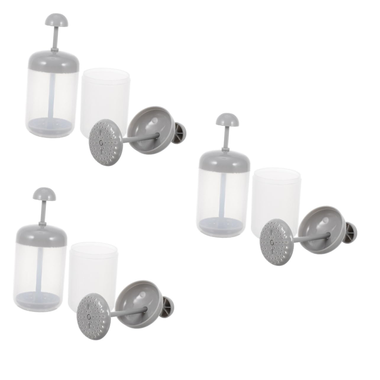 iPetboom 3-Pack Facial Foamers - Grey PP Foam Maker for Deep Cleansing, Bubble Face Wash Tool - Perfect for Daily Skincare & Makeup Removal (2pcs x 3 Sets)