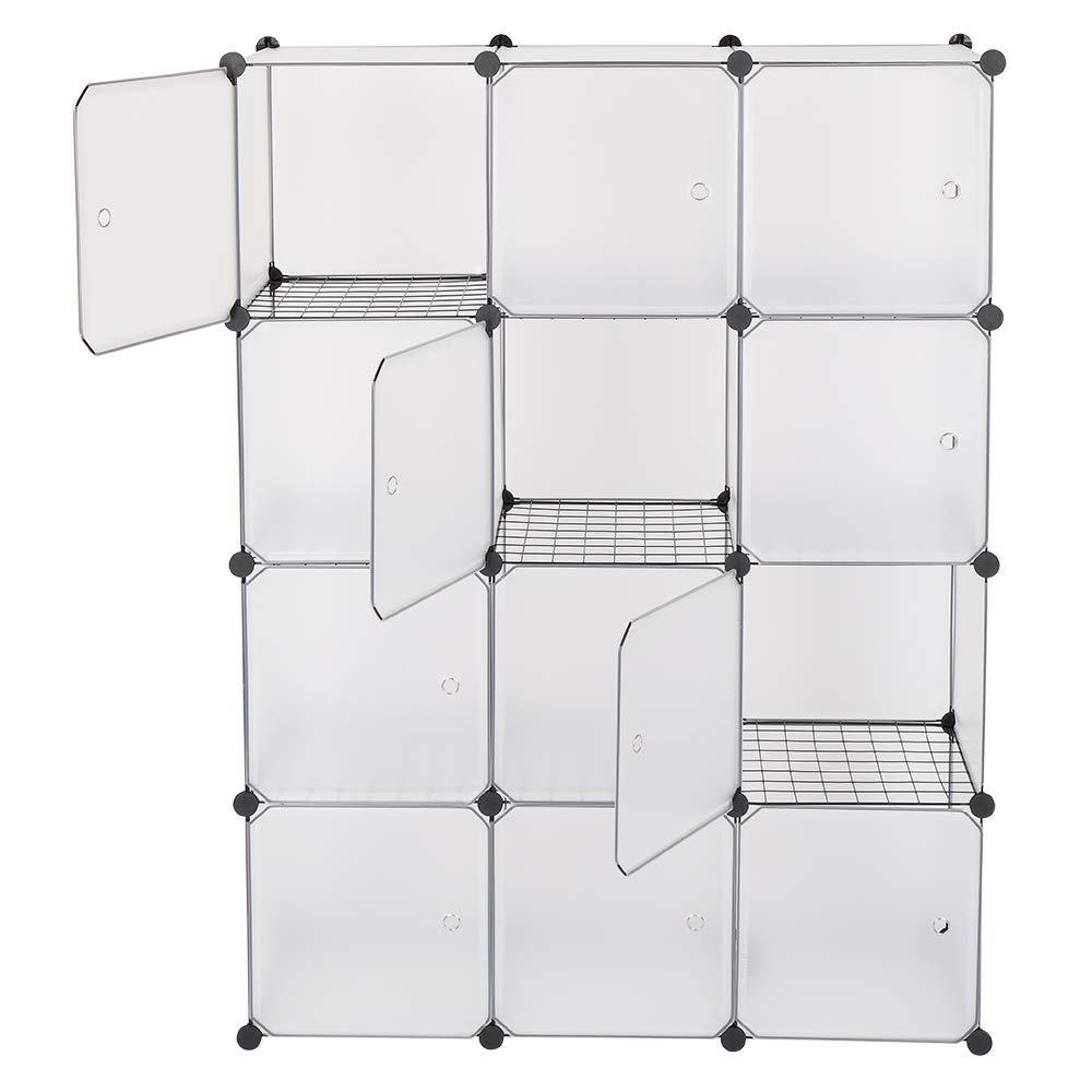 12-Cubby Closet Organizer - White Storage Shelves for Home & Office