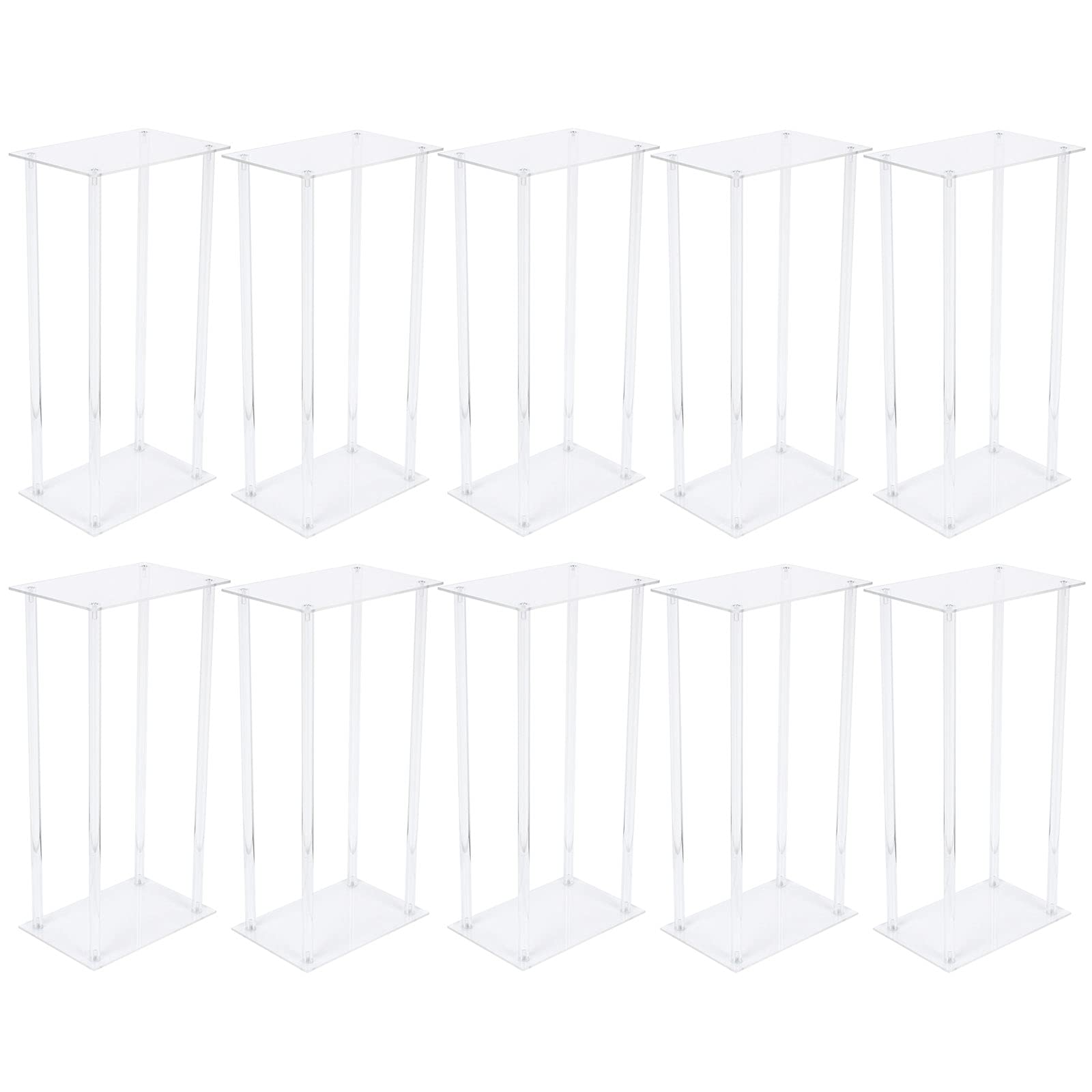 10 PCS Clear Acrylic Wedding Flower Stands - Table Centerpieces for Wedding, Birthday Party & Home Decor - Elegant Flower Columns & Vase Display Racks for Tables, Backdrops & Event Stage Decorations