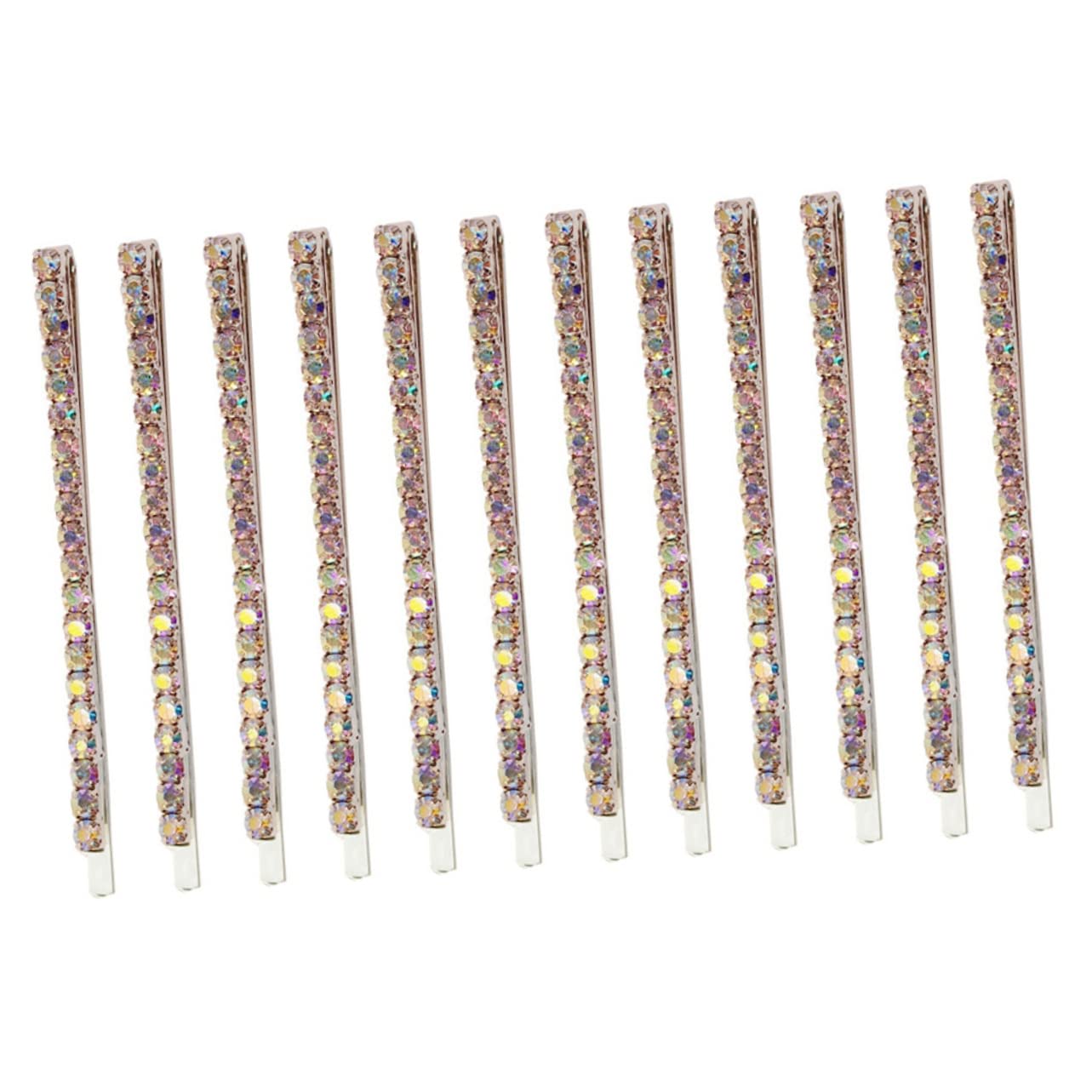 12pcs Rhinestone Bobby Pins for Women - Elegant Hair Clips & Barrettes for Girls, Bridal, Wedding, Prom & Everyday Hairstyles - Fashion Side Hairpins with Sparkling Crystals