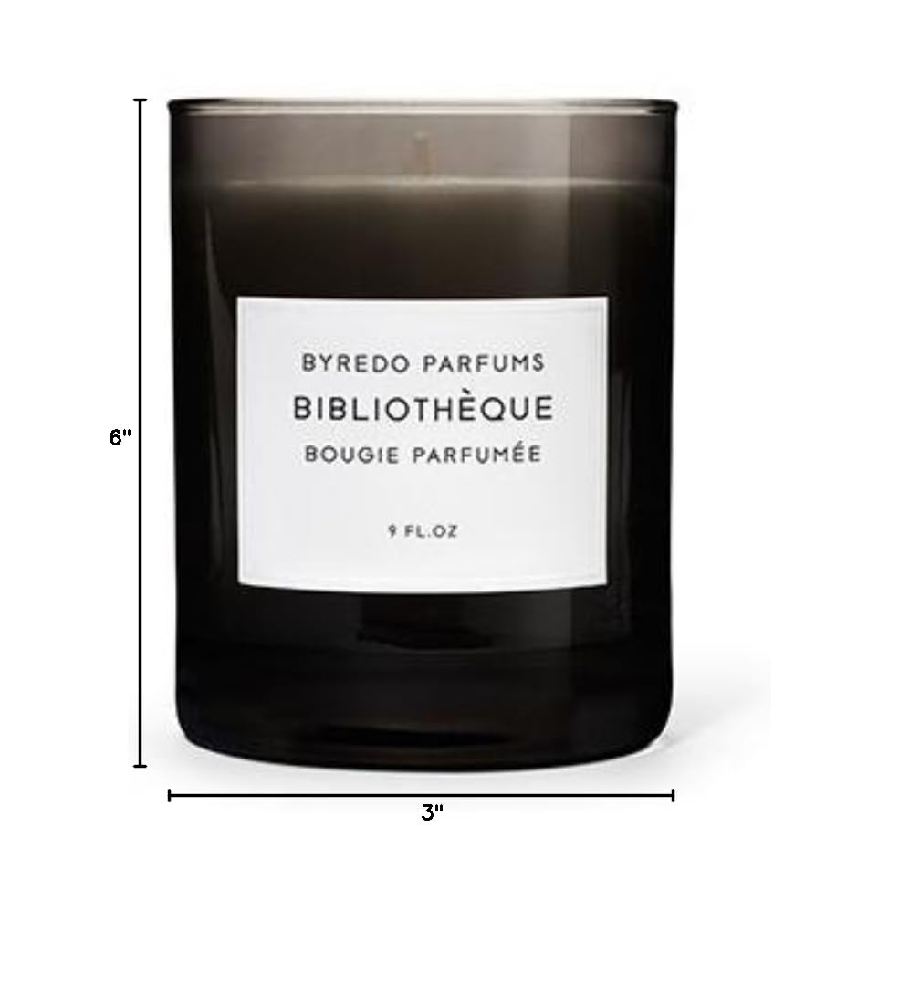 BYREDO Bibliotheque Fragranced Candle 8.4 oz (60 Hours Burn Time) - Luxury Scented Soy Wax Candle for Home, Office & Relaxation