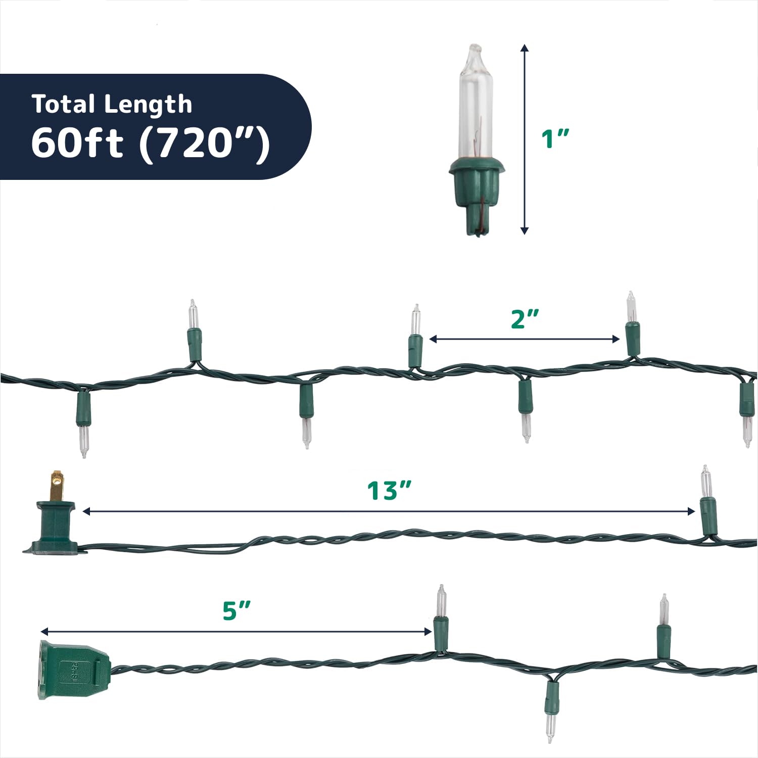 PREXTEX 300 Count Clear Christmas Tree Lights with Green Wire - 60 ft Warm White Twinkle Fairy String Lights for Indoor Outdoor Holiday Decor - Perfect for Christmas Trees, Patios, Windows, Fireplace Mantels & Party Decorations