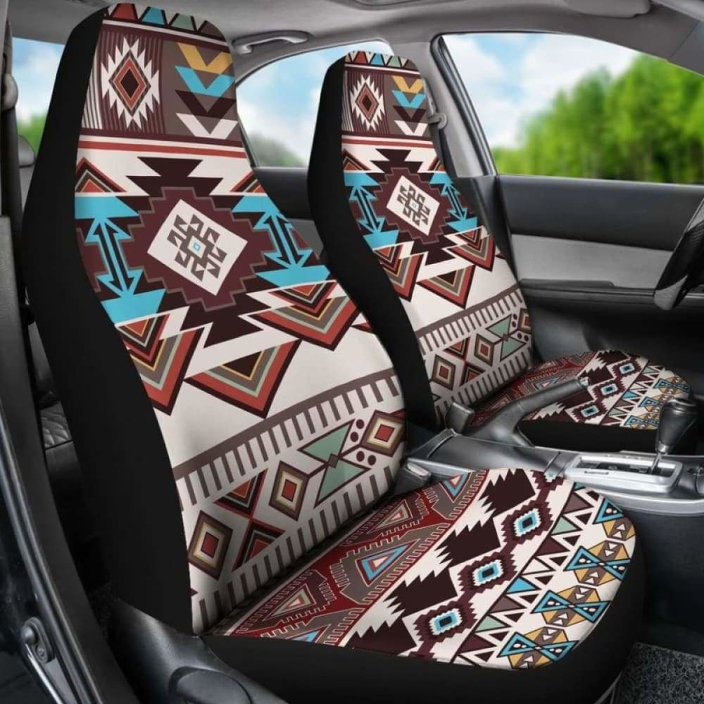 Brown Boho Aztec Car Seat Covers - Premium Universal Fit for Cars, Trucks & SUVs - Stylish & Comfortable Protection - Perfect for Road Trips, Daily Commute & Outdoor Adventures