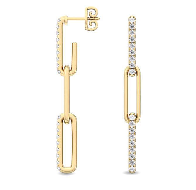 Exquisite Diamond Drop Earrings for Women - 14K Gold Dangle Earrings with Genuine Stones - Perfect for Weddings, Parties & Special Occasions