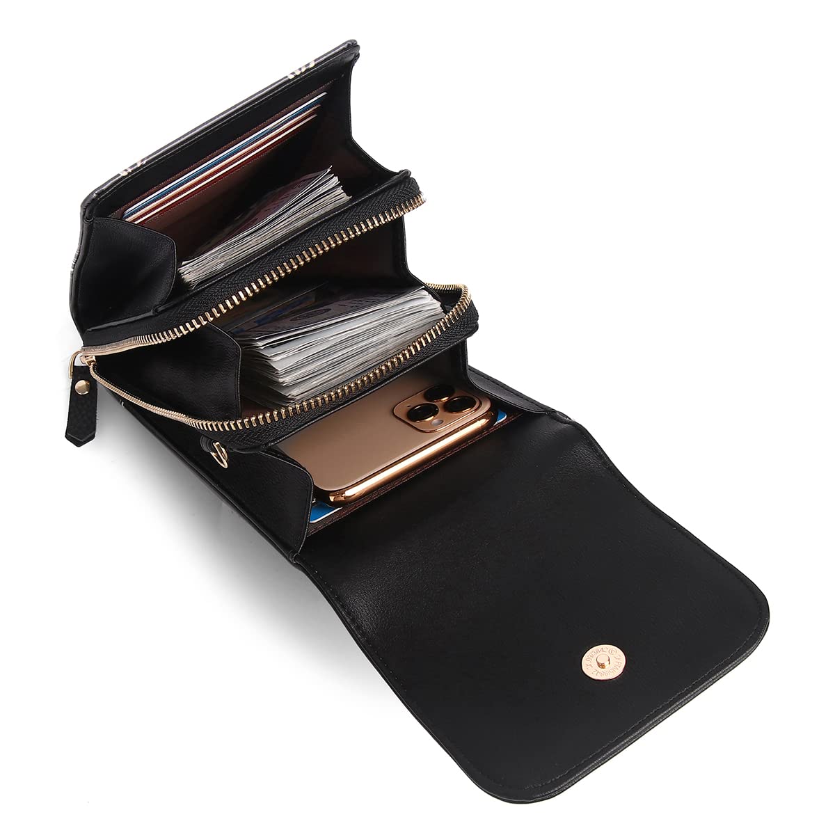 APHISON Women's Leather Crossbody Phone Purse with Butterfly Design - Stylish & Secure Cell Phone Bag for iPhone, Samsung - Perfect for Shopping, Travel & Daily Use