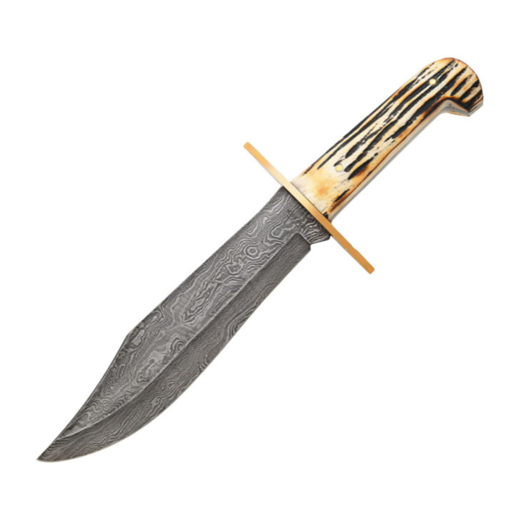 Premium Bear & Son Bowie Damascus Knife - High-Quality Handcrafted Hunting & Outdoor Survival Tool - Perfect for Camping, Hiking & Bushcraft Adventures