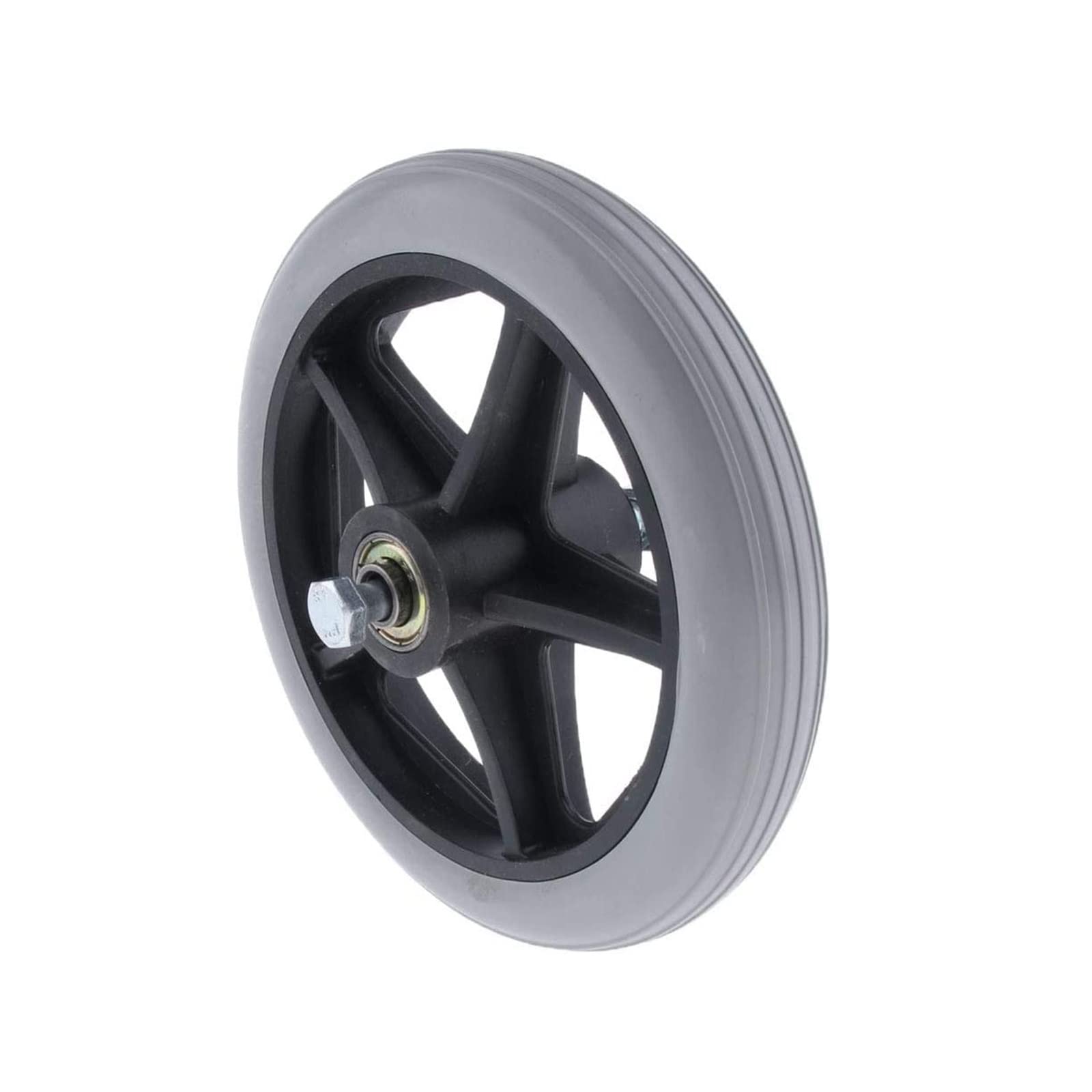 **Anti-Slip Rubber Replacement Wheels for Wheelchairs & Walkers – 6in/7in/8in Front Caster, 120KG Max Load – Durable Steering Wheels for Mobility Carts, Rollators & Walkers – Ideal for Indoor & Outdoor Use**