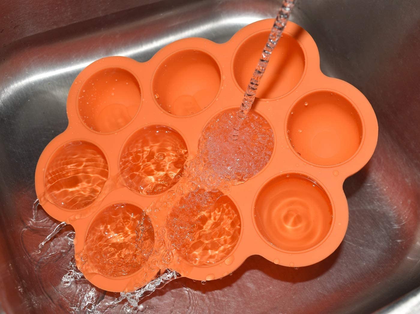 RAGYULA Silicone Baby Food Freezer Tray with Lid - BPA-Free, Dishwasher & Microwave Safe - Perfect for Homemade Puree Storage & Meal Prep (Orange, Pack of 1) | Ideal for Busy Parents & Baby-Led Weaning