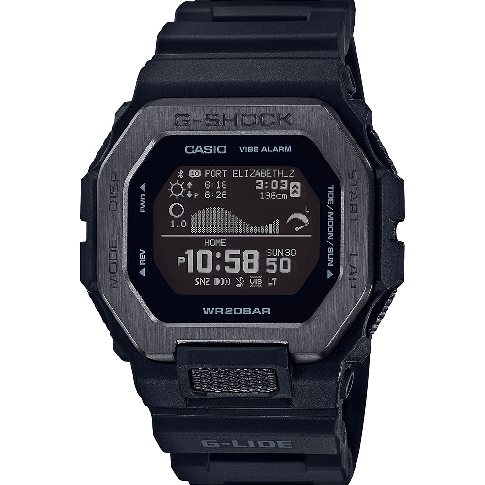 G Shock G Lide Series GBX100NS-1 Black Tide Smartphone Link Watch - Surfing, Swimming & Outdoor Sports Activity Tracker