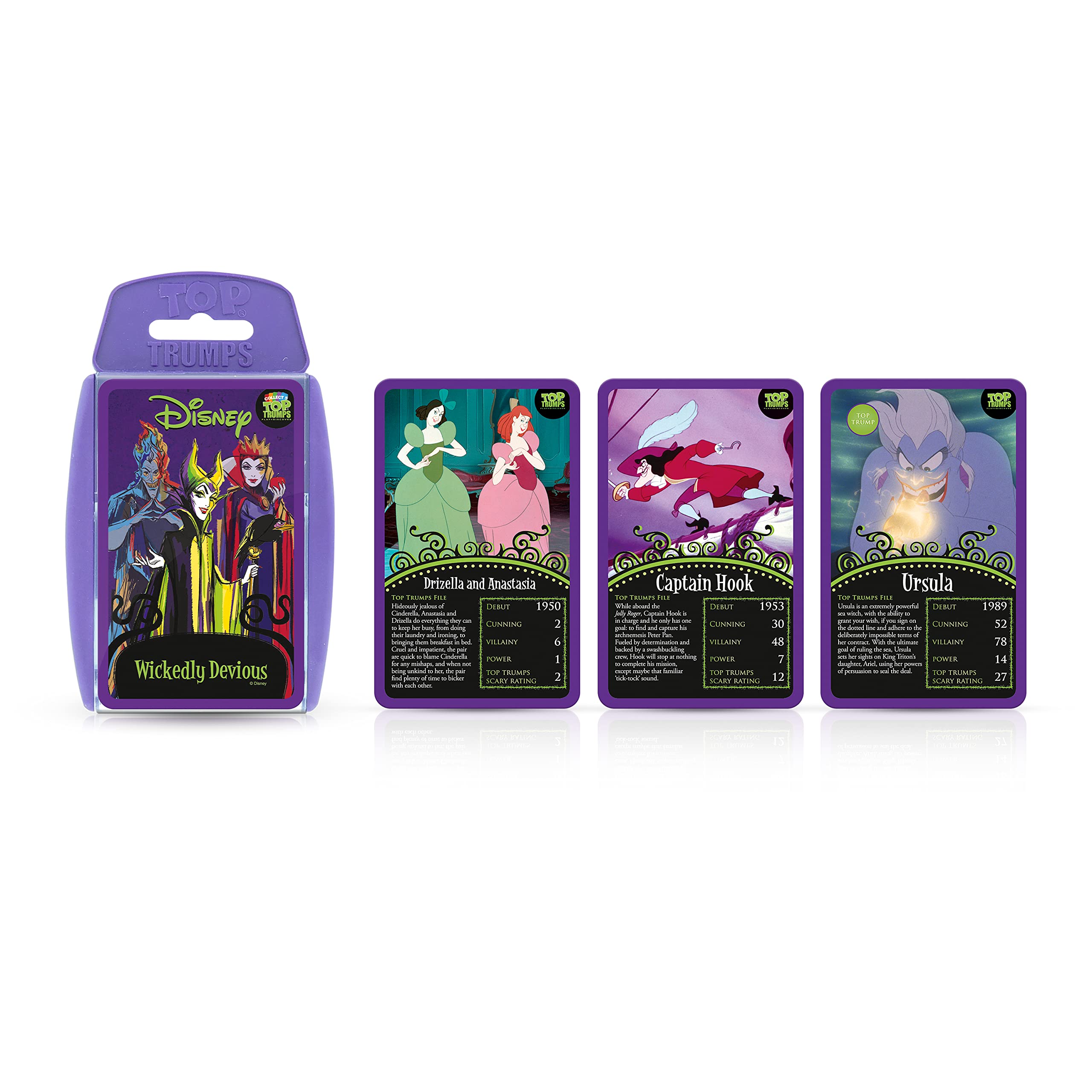 Top Trumps Disney Wickedly Devious Card Game - Fun Family Board Game for Kids & Adults Ages 6+ - Educational Learning Game for 2+ Players - Perfect for Parties, Travel & Family Game Nights