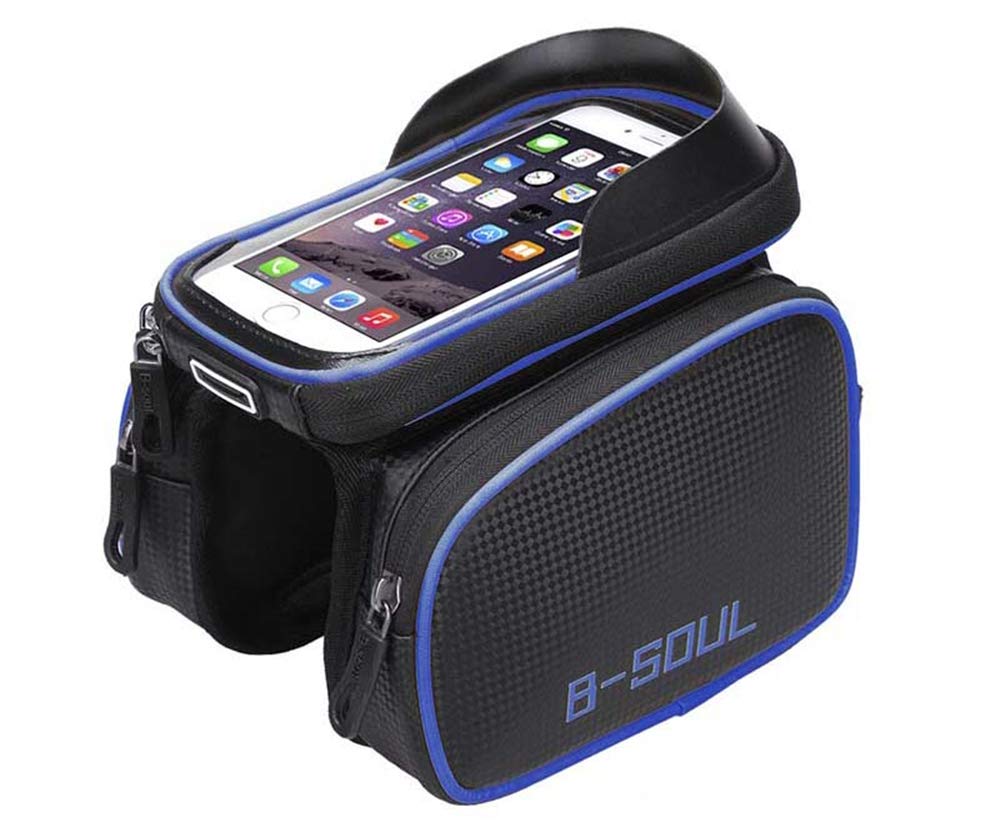 Waterproof Bike Phone Holder - Handlebar & Top Tube Bicycle Bag for Mountain & Road Bikes | Secure Storage for Smartphones, Keys & Essentials | Perfect for Cycling Commutes, Trail Rides & Outdoor Adventures