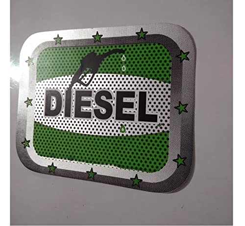 AUTONEST Diesel Car Fuel Lid Decal Sticker - Square Black, Green & Grey Vinyl Badge (14.5cm x 14.5cm) for Maruti Celerio - Waterproof Decal for Fuel Door Customization & Vehicle Personalization